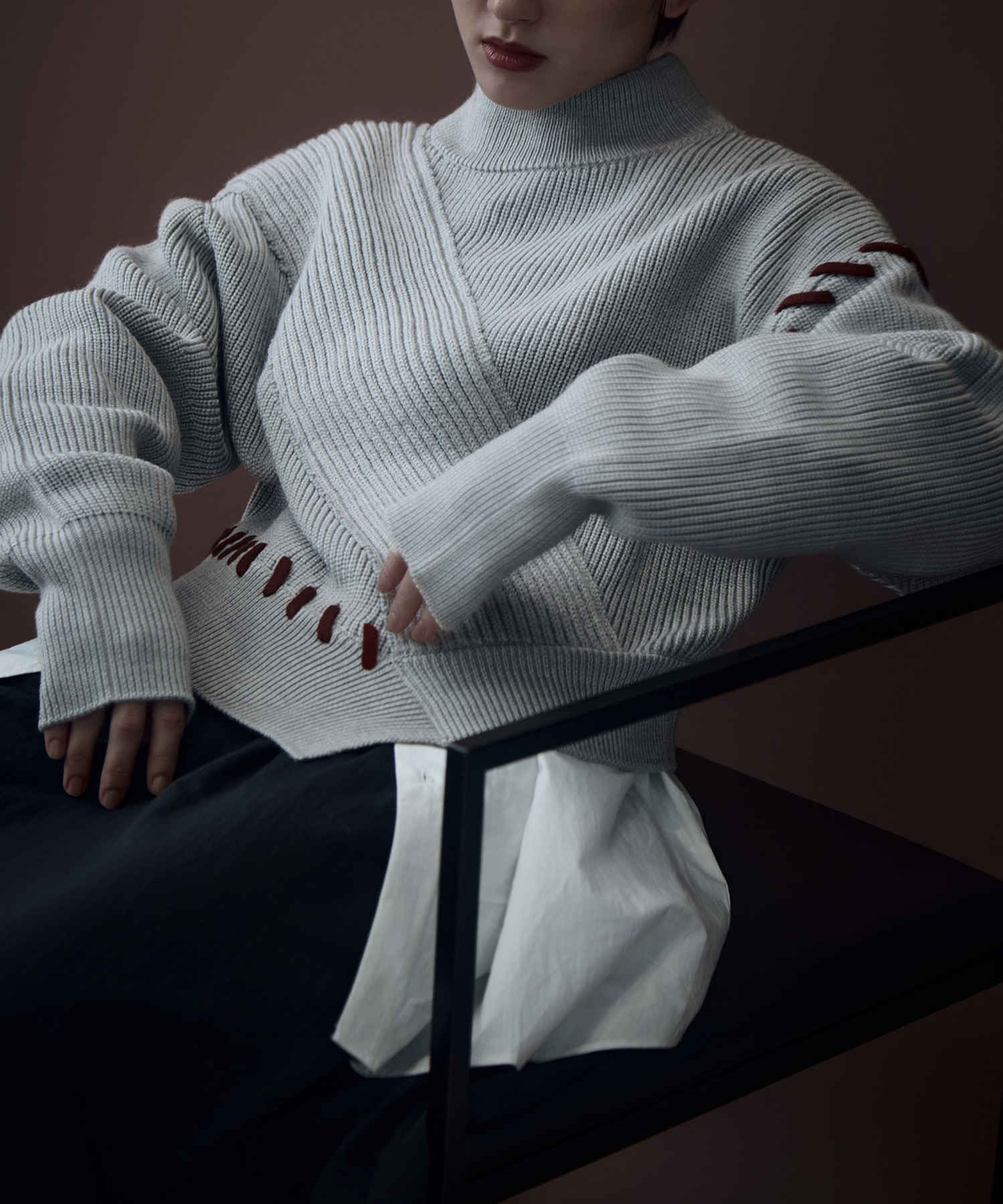 別注Asymmetrical Stitch Rib knit UN3D.