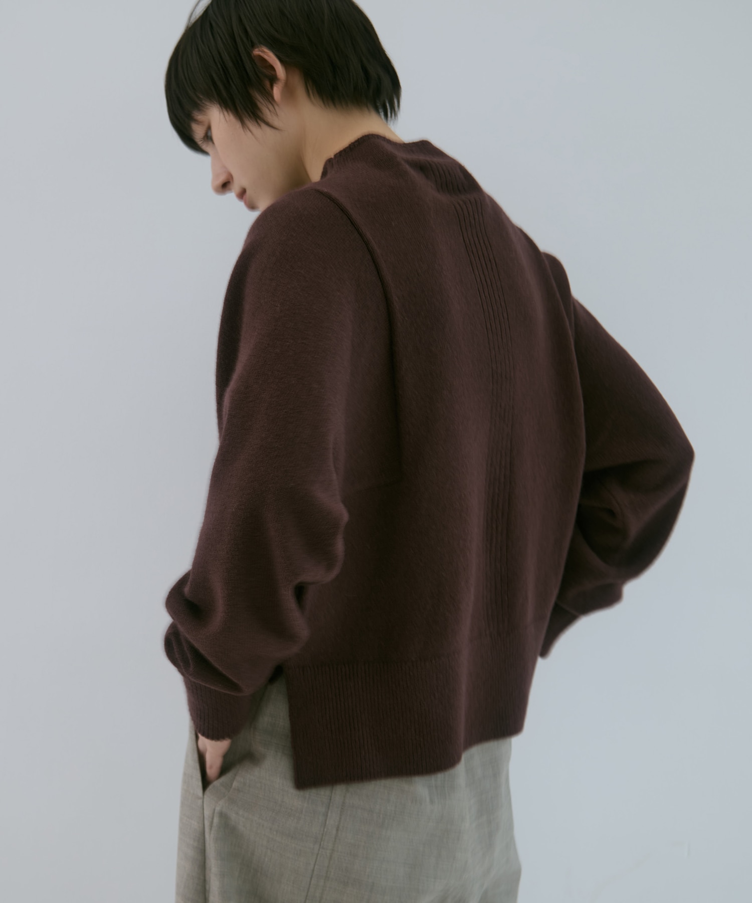 別注 CASHMERE BOAT NECK KNIT WRAPINKNOT