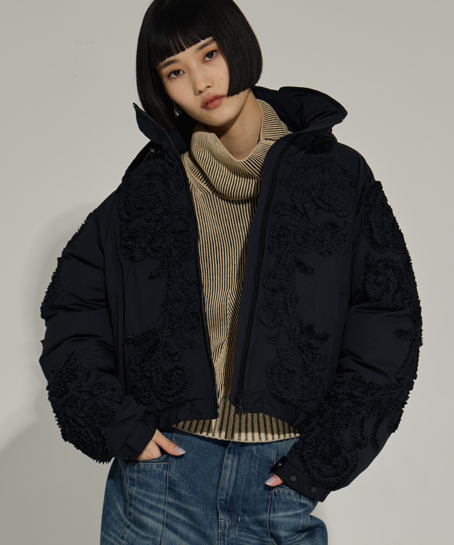 別注Dual face knit AKIKOAOKI