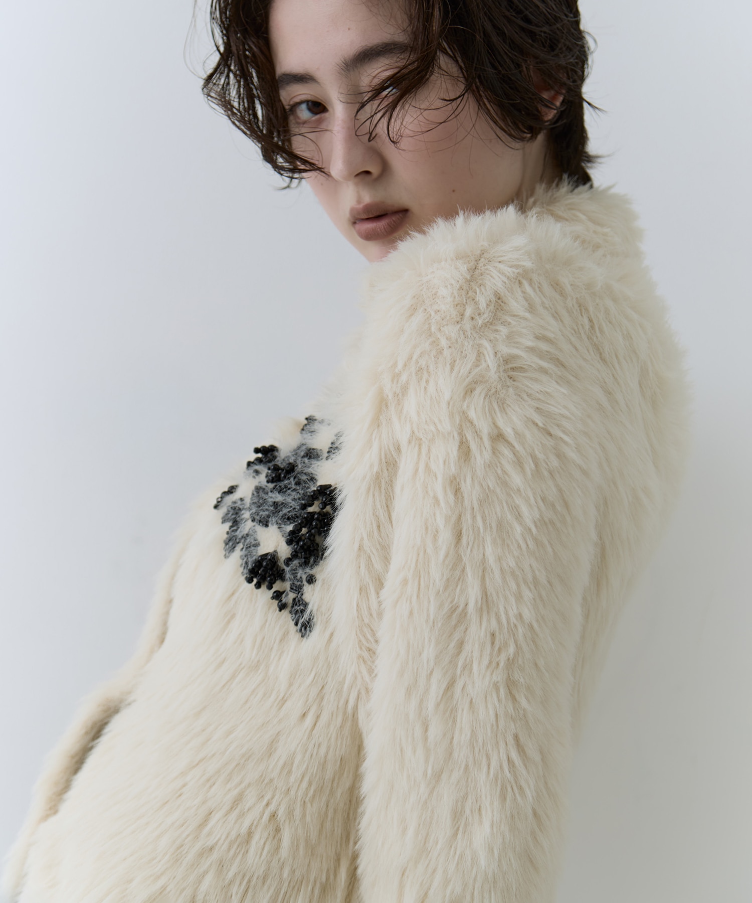 別注 シャギービジューカーディガン FETICO