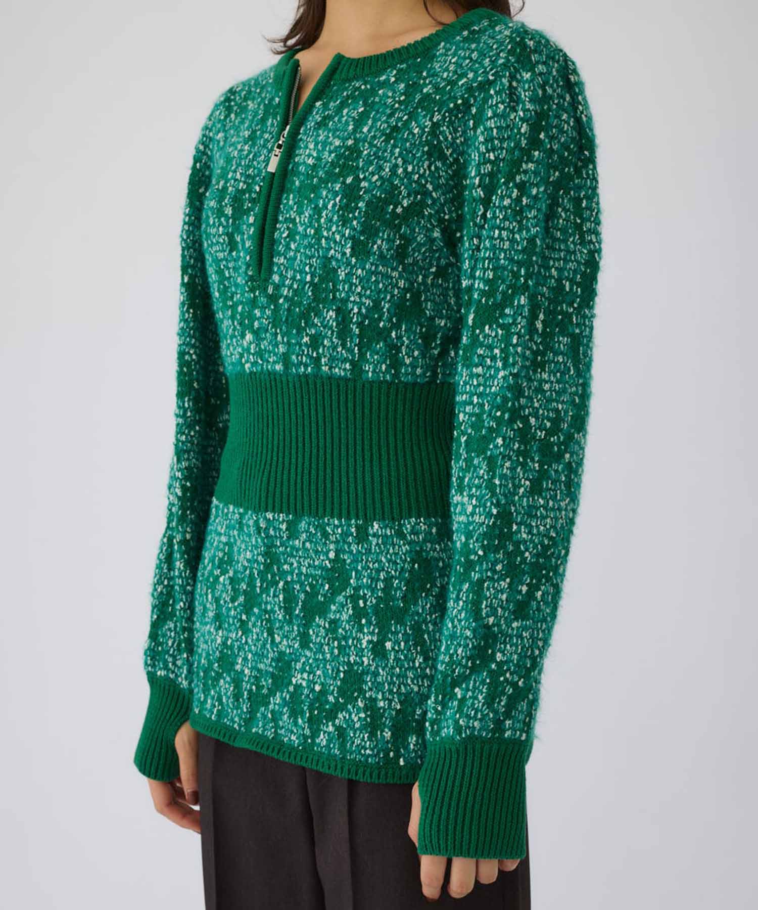 Waist switching knit tops RIM.ARK