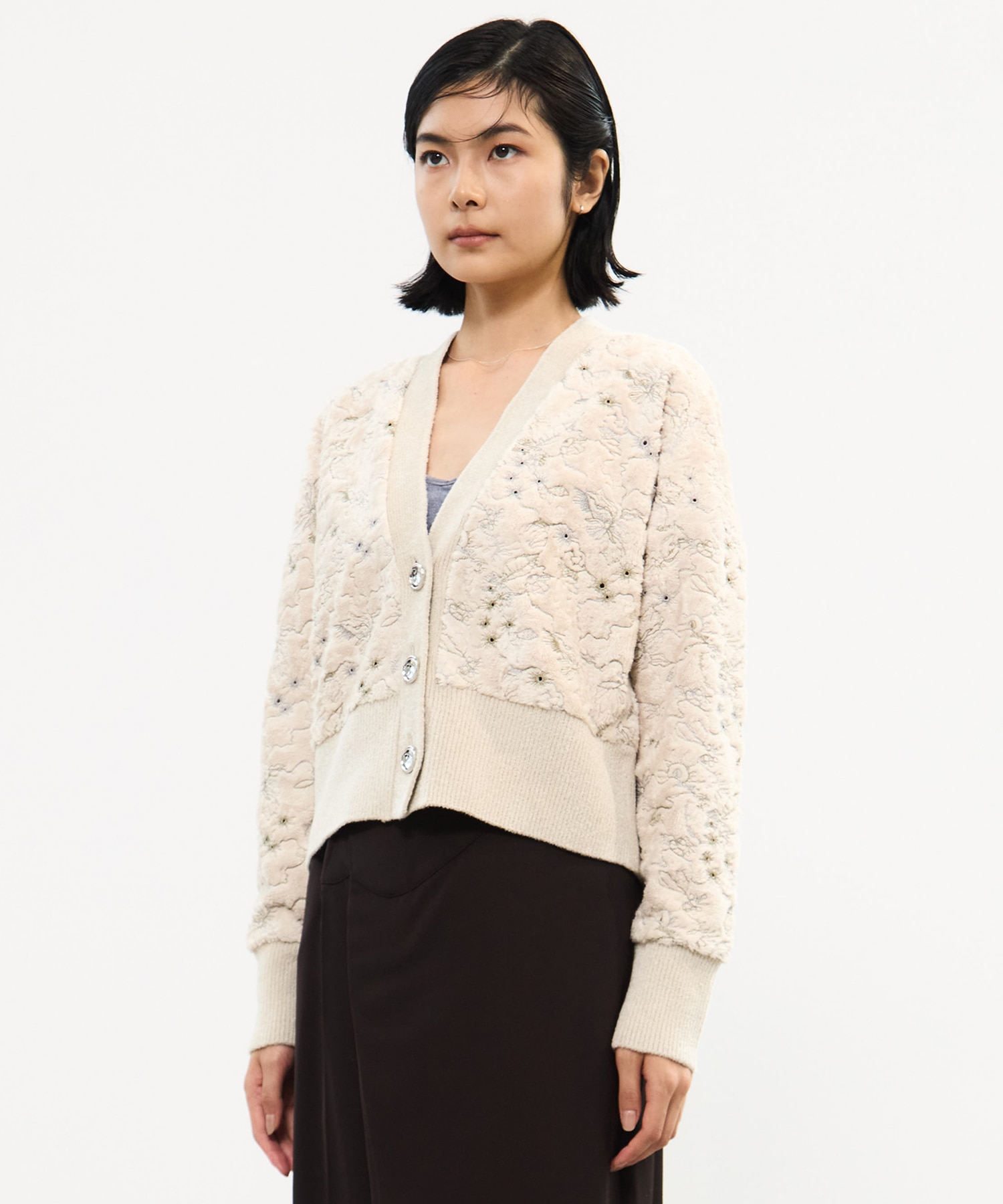 Camouflage embroidered knit cardigan MURRAL