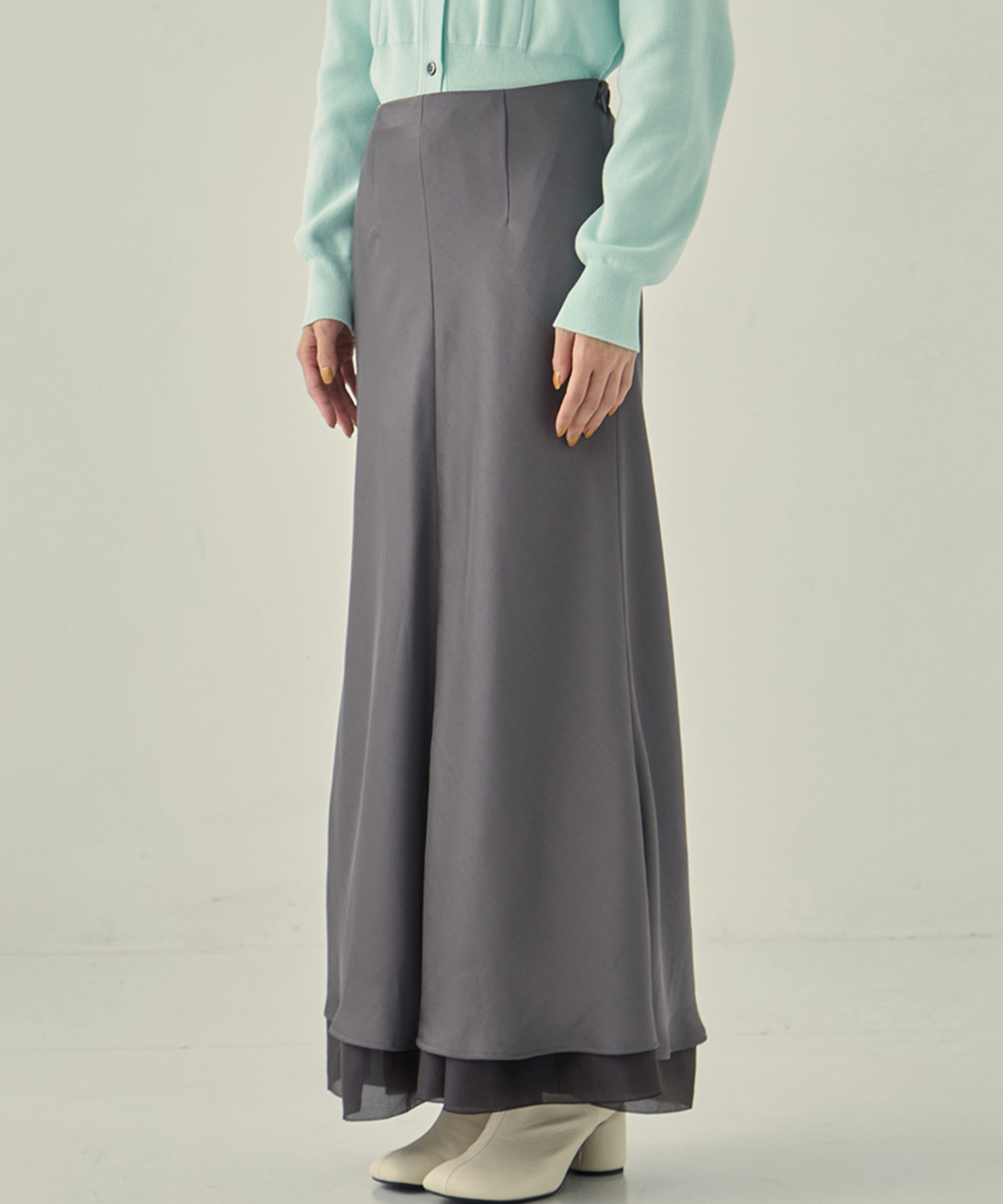 LAYERED SATIN MERMAID SKIRT STUDIOUS