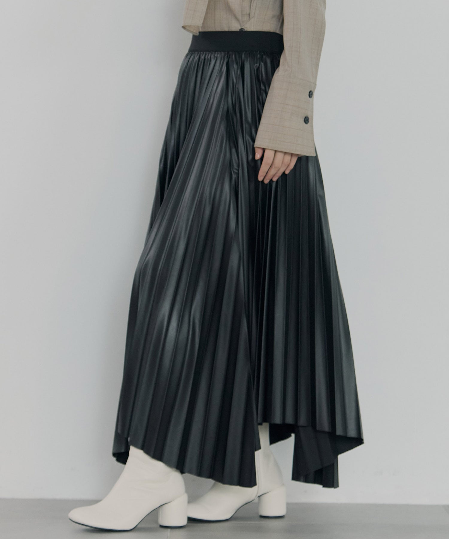 Faux Leather Pleated SK STUDIOUS