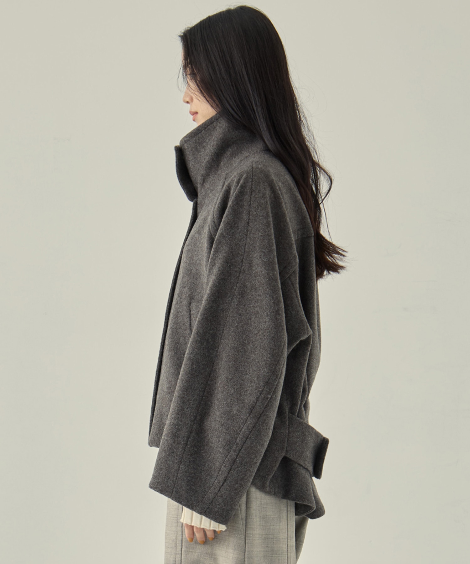 Stand Collar Wool Blouson STUDIOUS