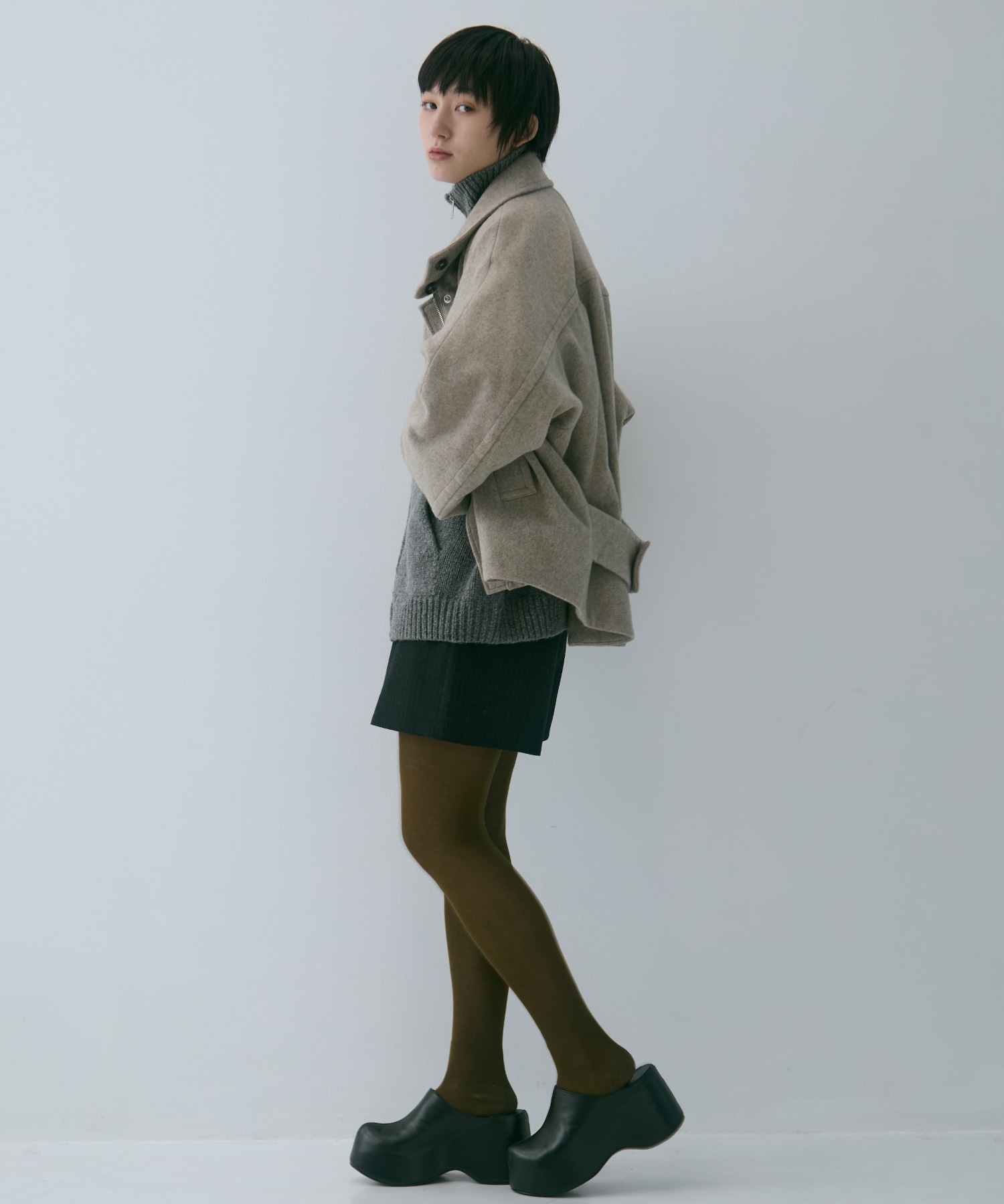 Stand Collar Wool Blouson STUDIOUS