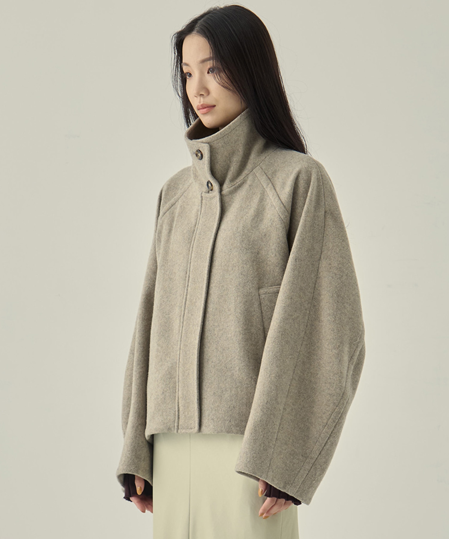 Stand Collar Wool Blouson STUDIOUS