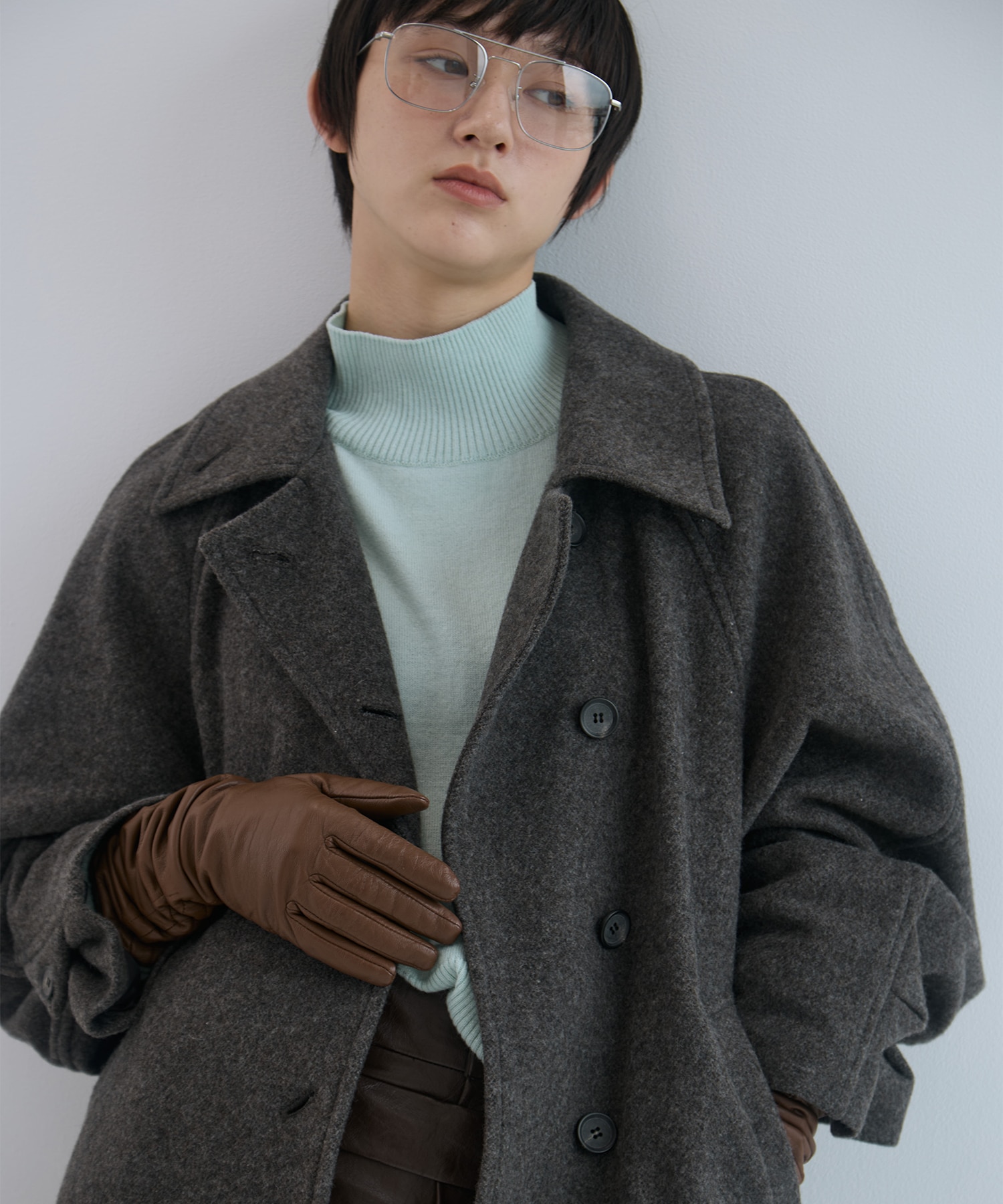 Stand Collar Wool Coat STUDIOUS