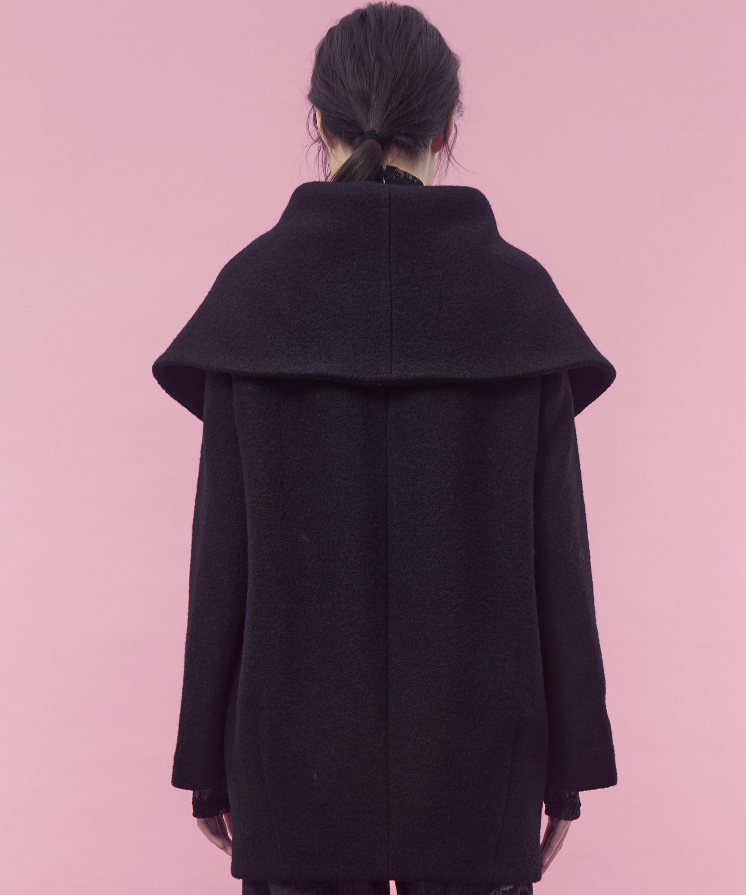 Boucle wool cape coat FETICO