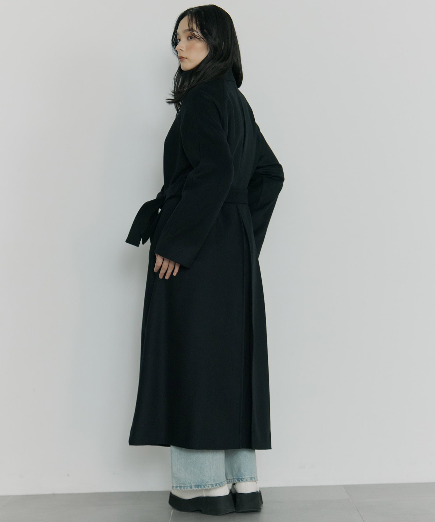 別注スタンドカラーロングコート Dessin de mode