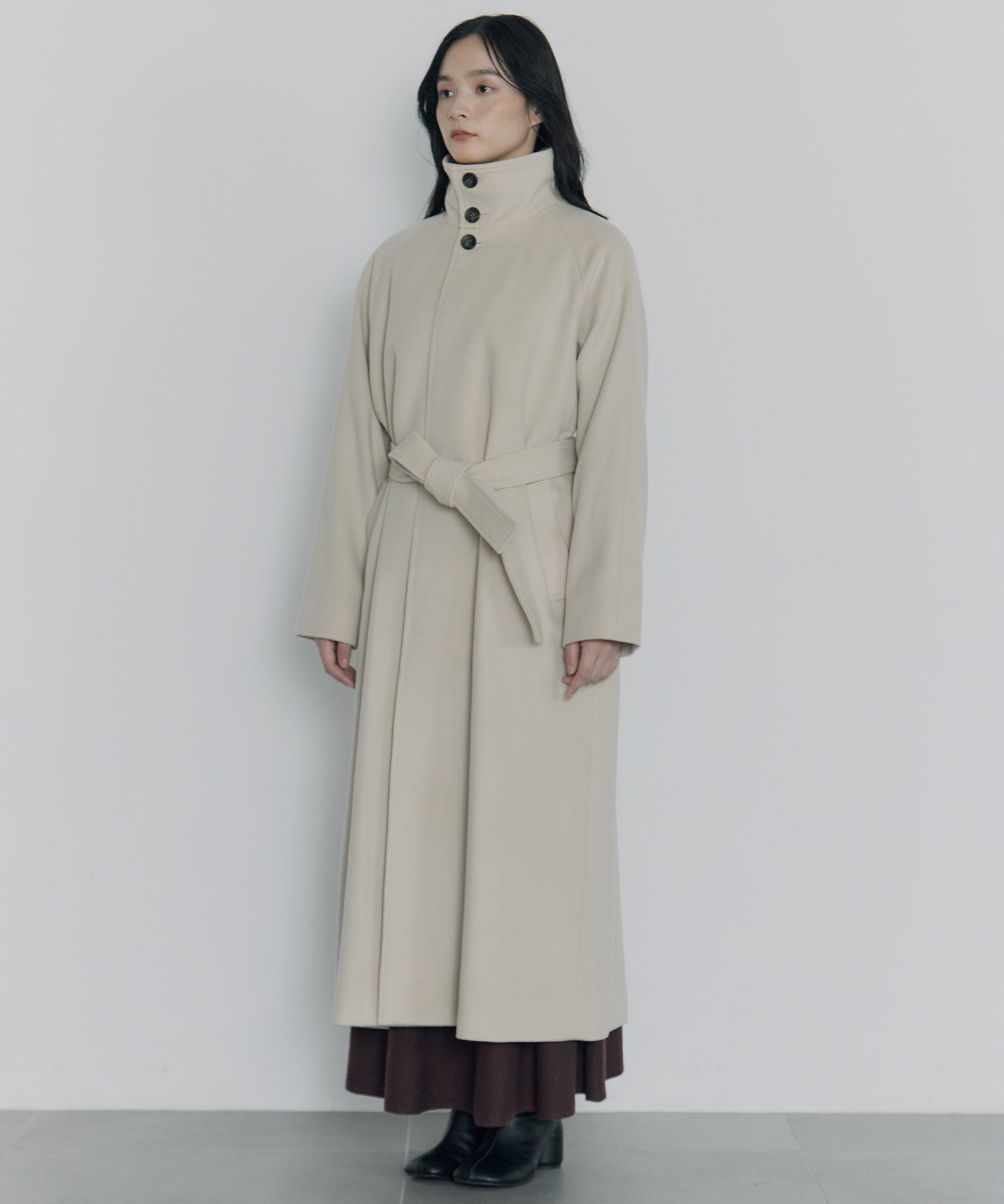 別注スタンドカラーロングコート Dessin de mode