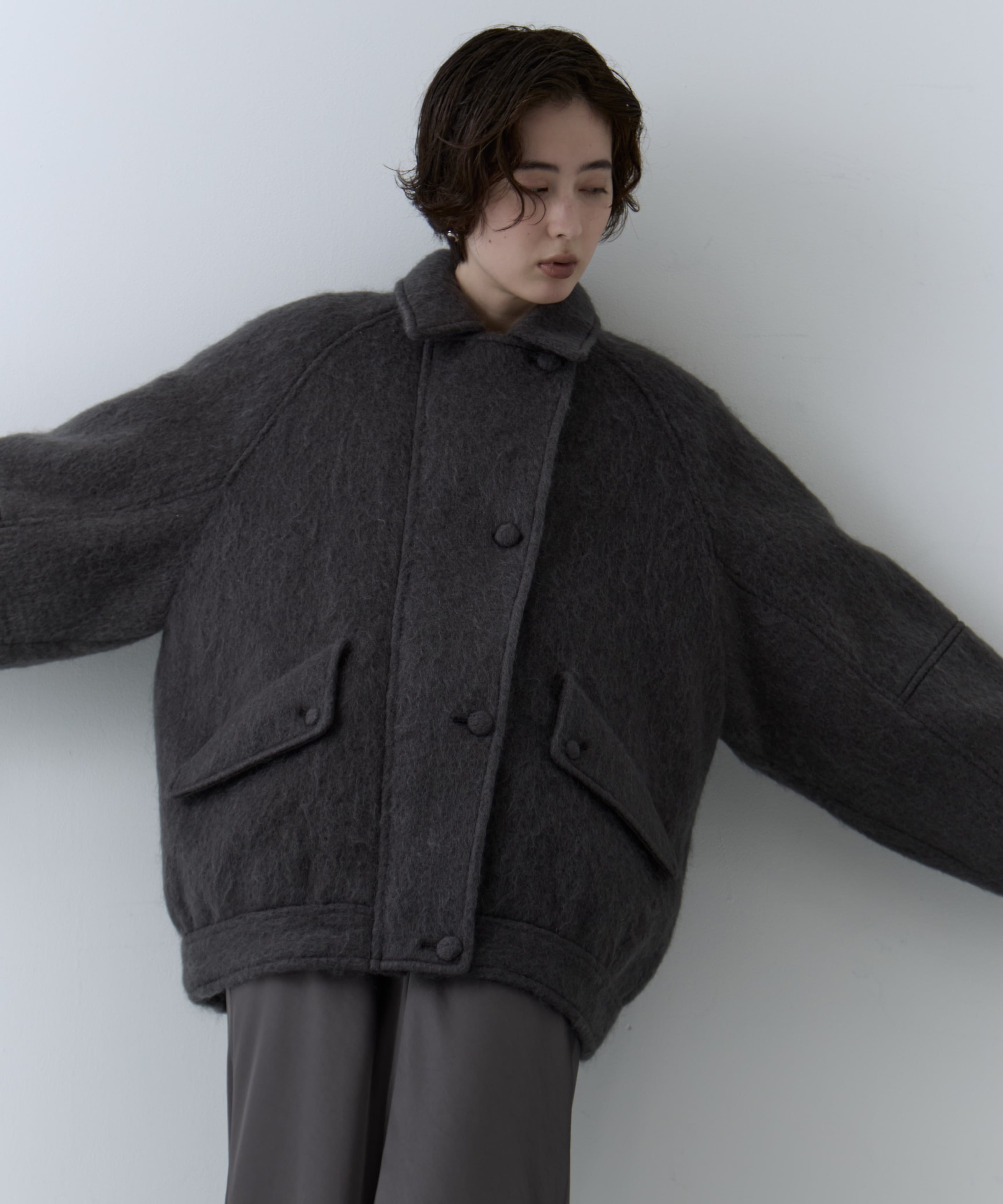 UND MOHAIR SHAGGY FLIGHT JACKET AMERI