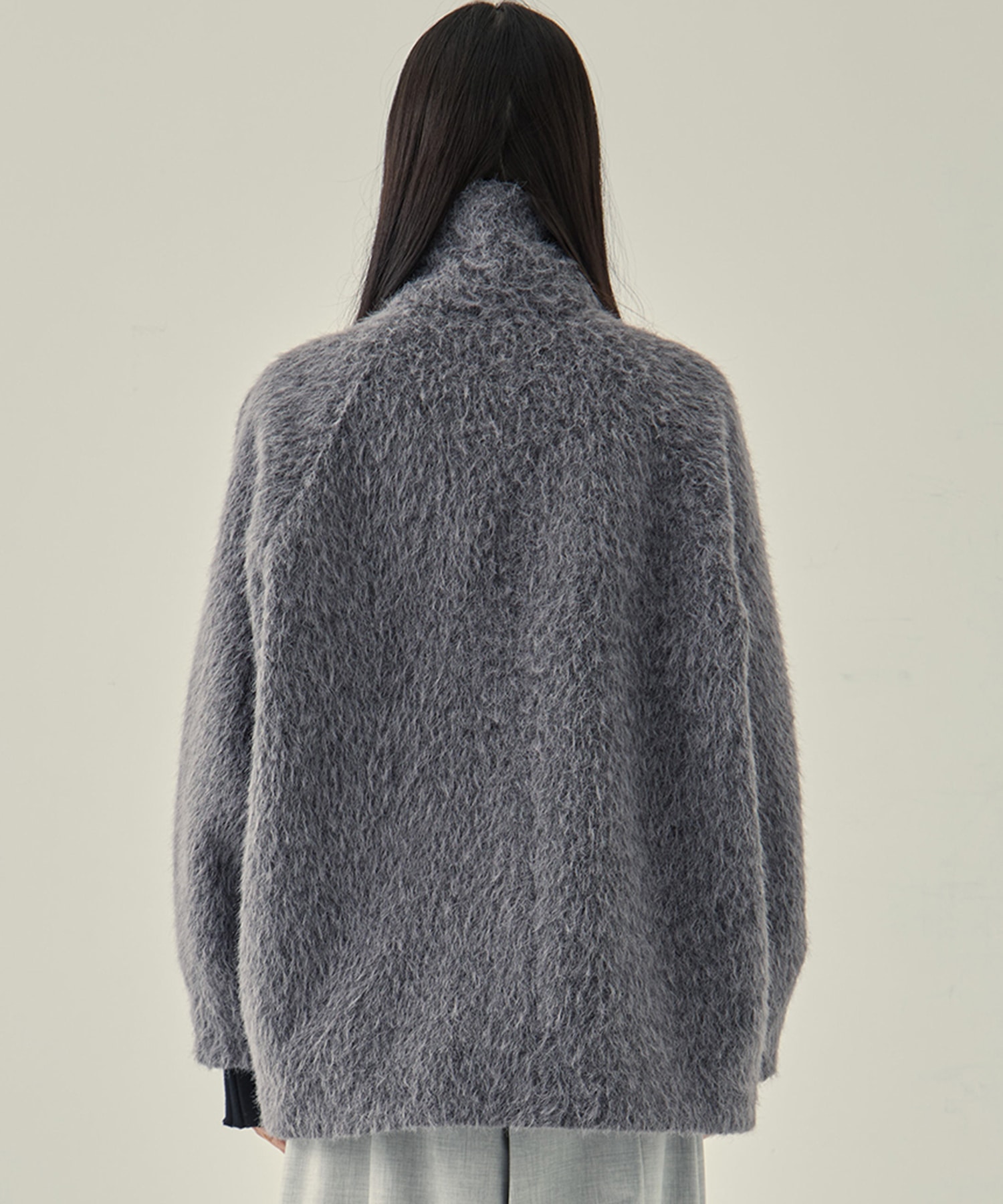 STAND COLLAR SHAGGY MIDDLE COAT STUDIOUS