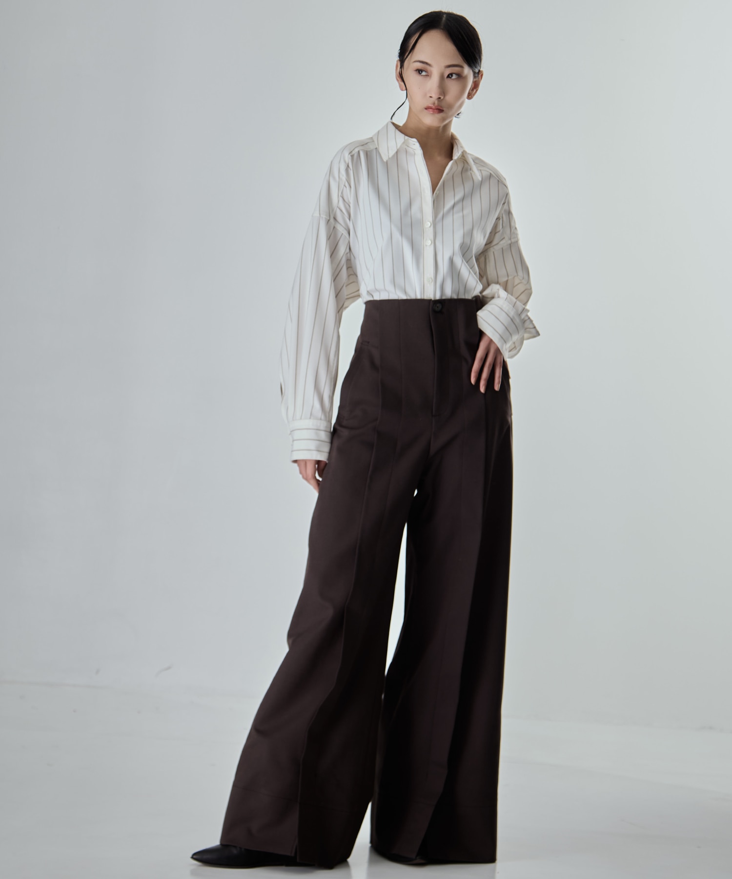 Wide Stripe 2way Shirt STUDIOUS