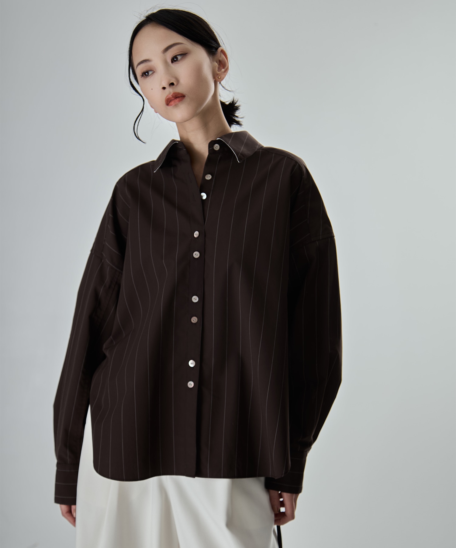 Wide Stripe 2way Shirt STUDIOUS