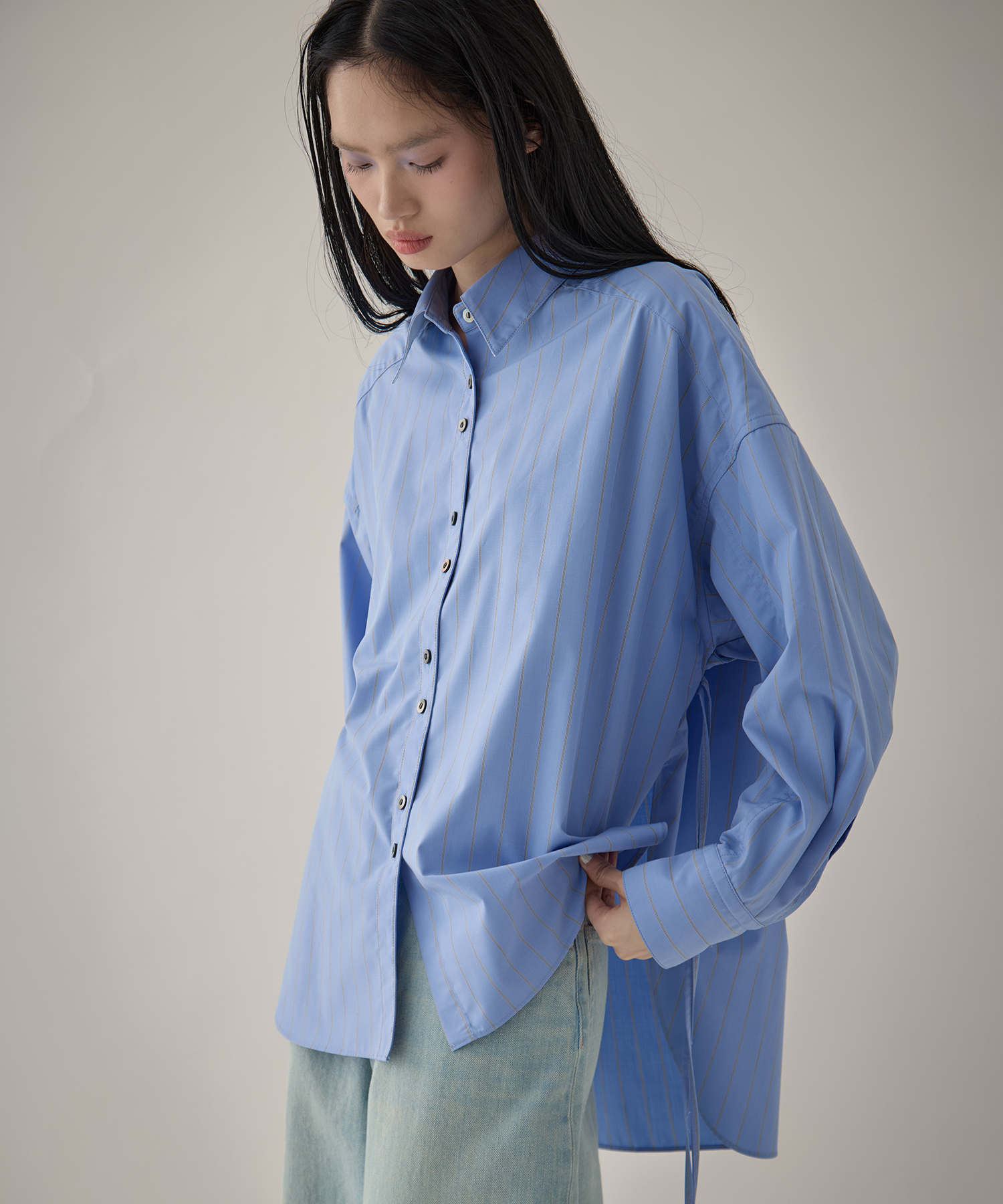 【新色】Wide Stripe 2way Shirt STUDIOUS