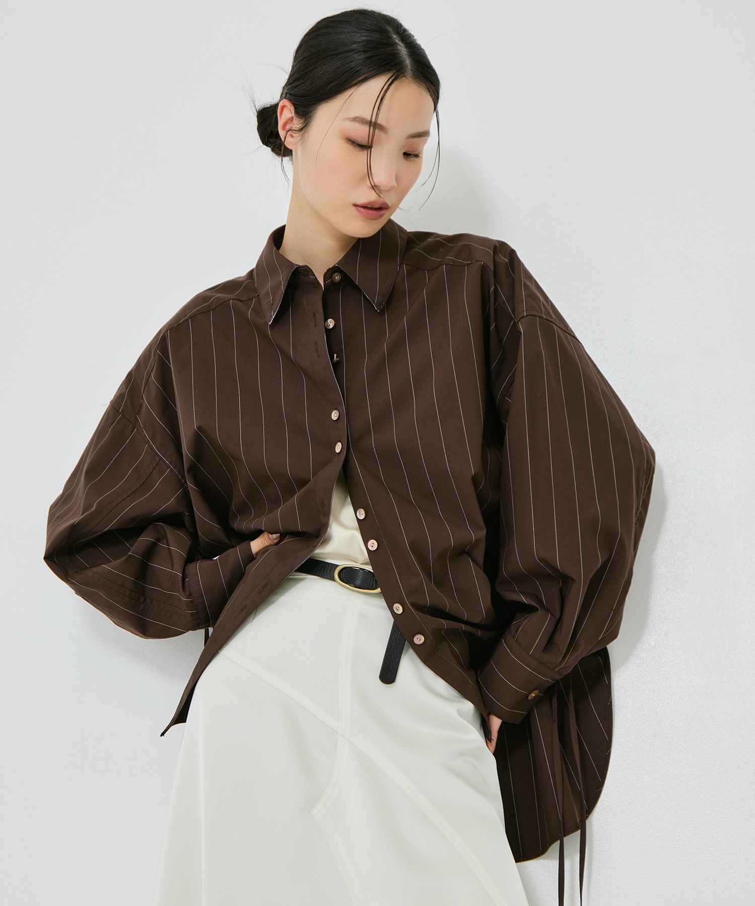 Wide Stripe 2way Shirt STUDIOUS