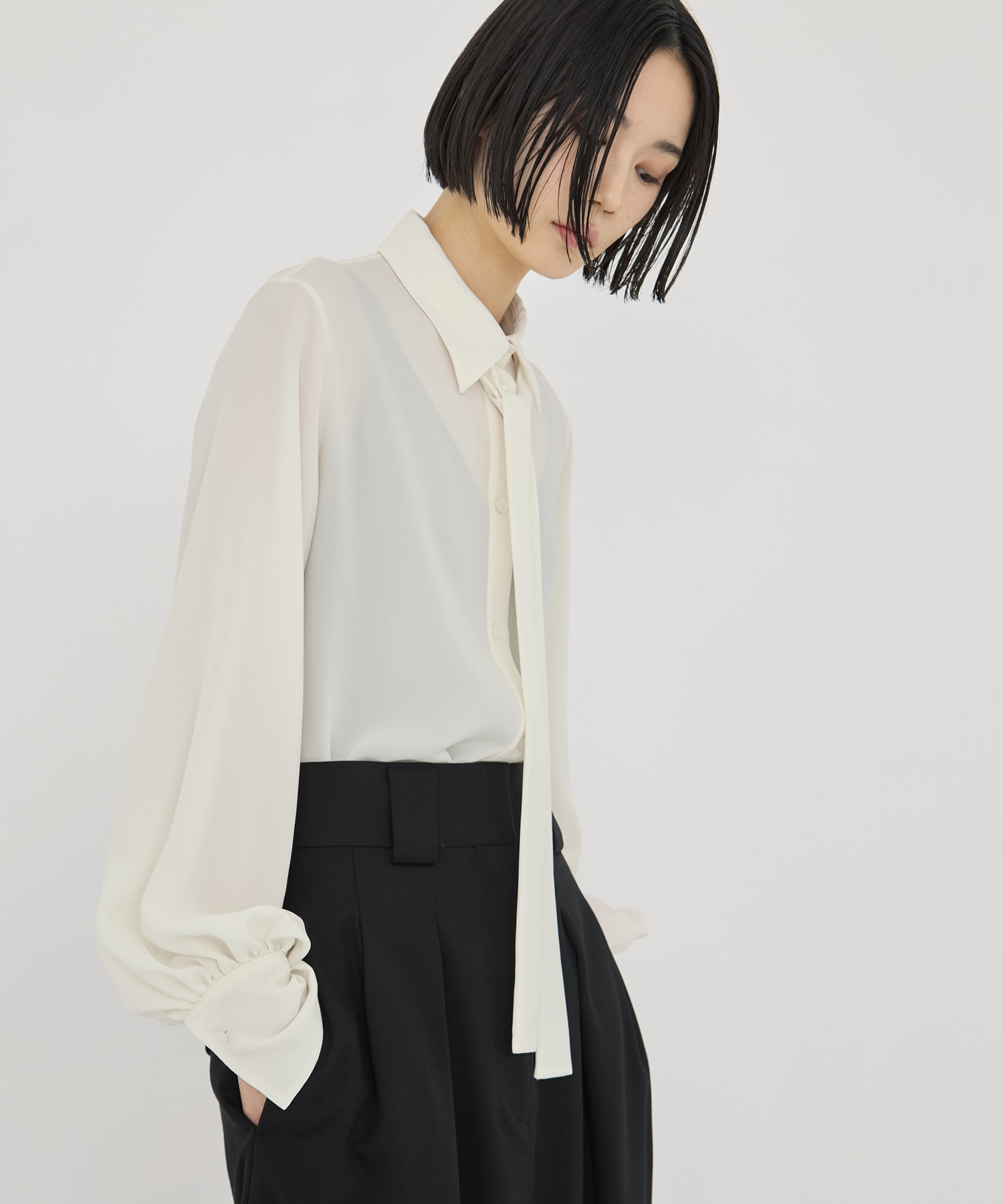 BLACK FORMAL BOWTIE SHIRT CINOH