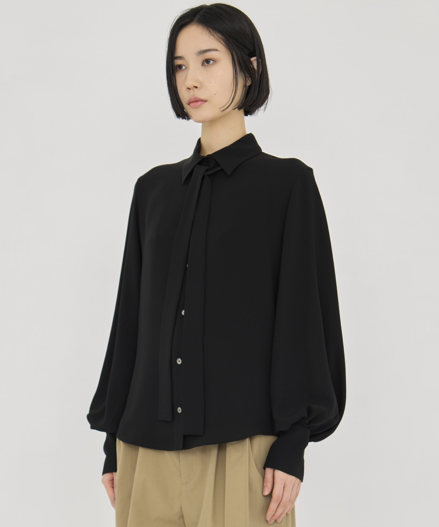 BLACK FORMAL BOWTIE SHIRT CINOH