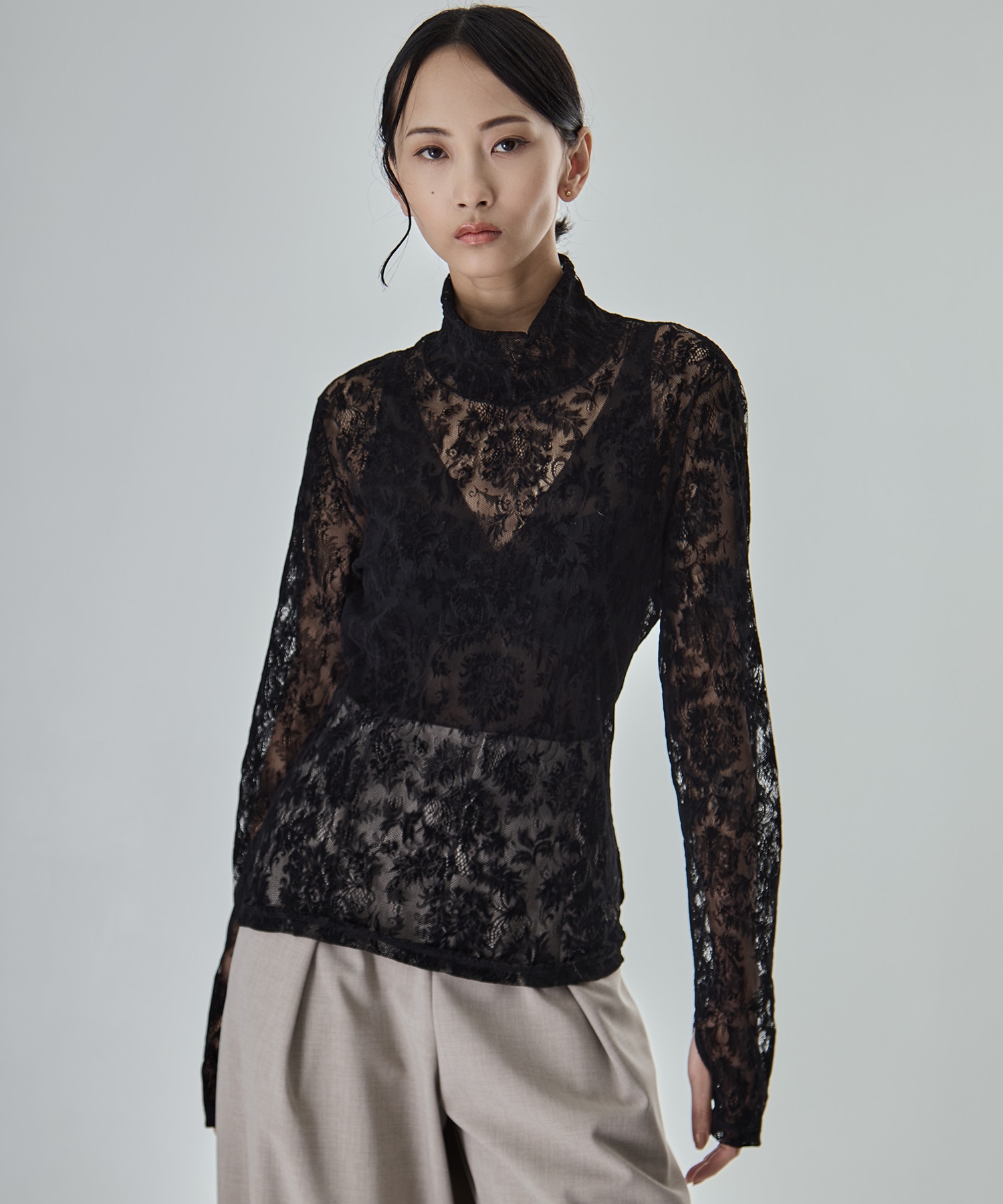Stretch Flocky Lace Top STUDIOUS