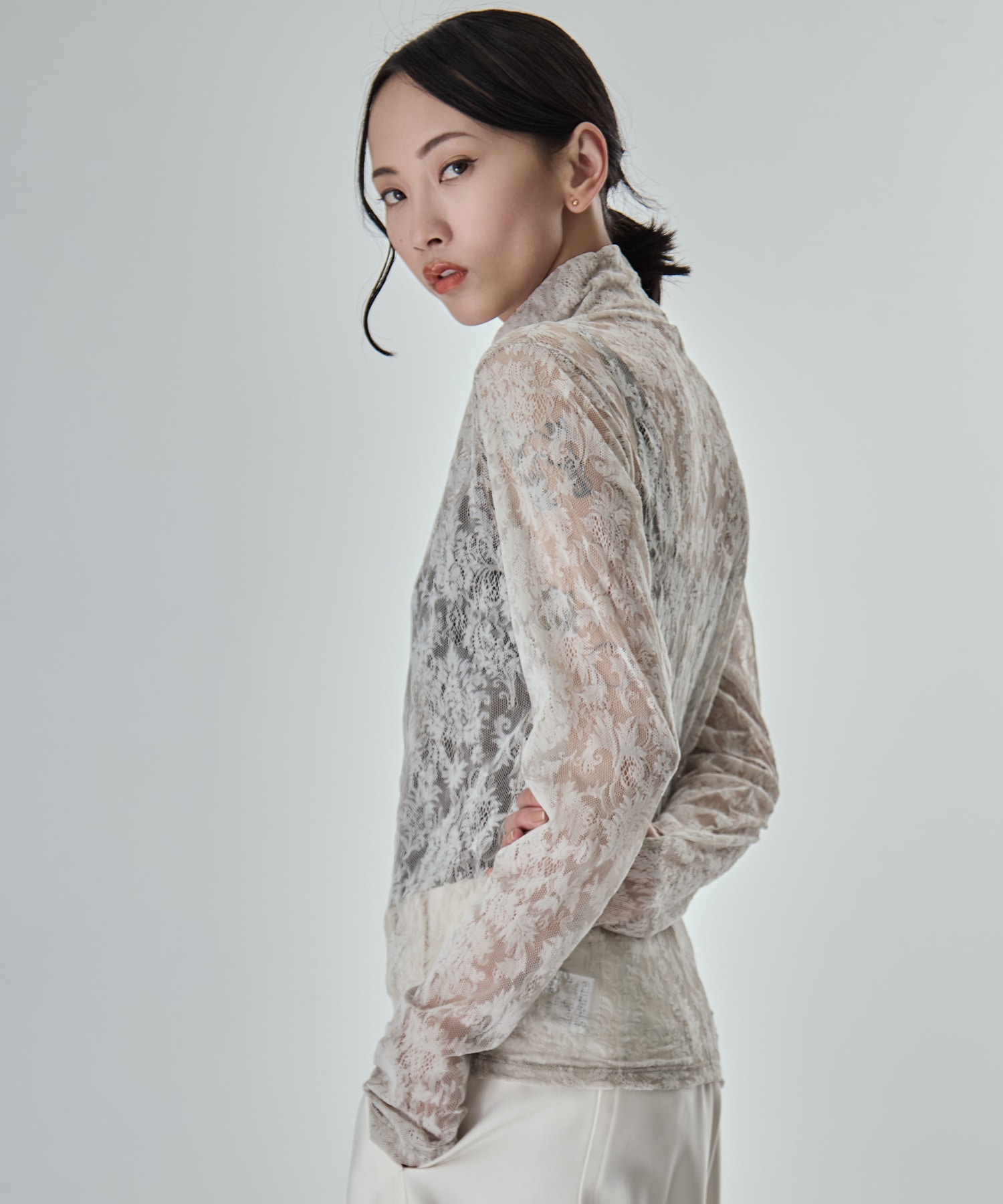 Stretch Flocky Lace Top STUDIOUS