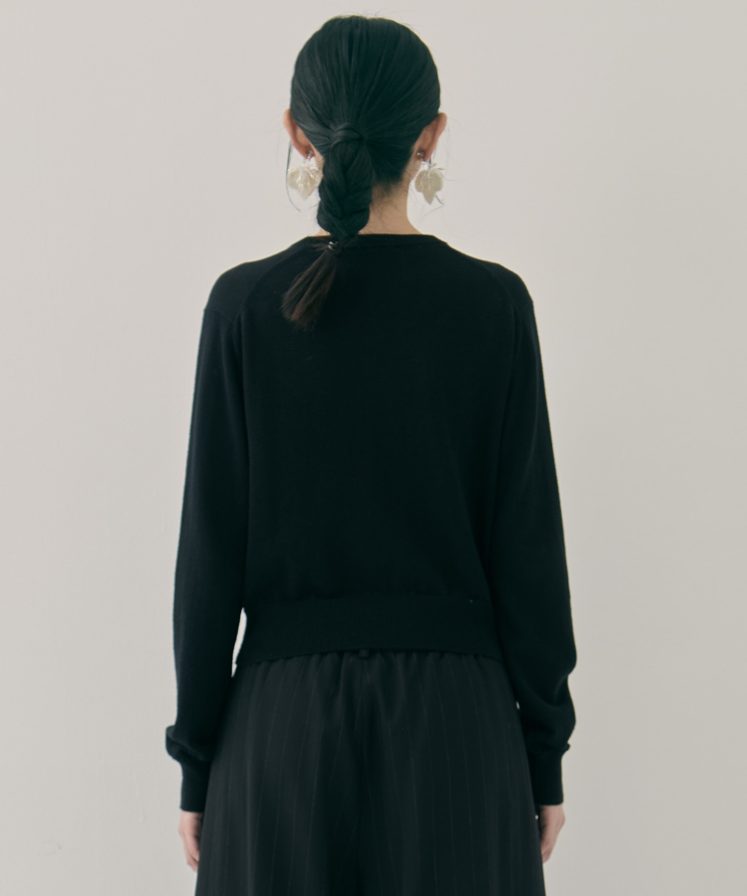 Ribbon tulle pearl embroidery cardigan tanakadaisuke