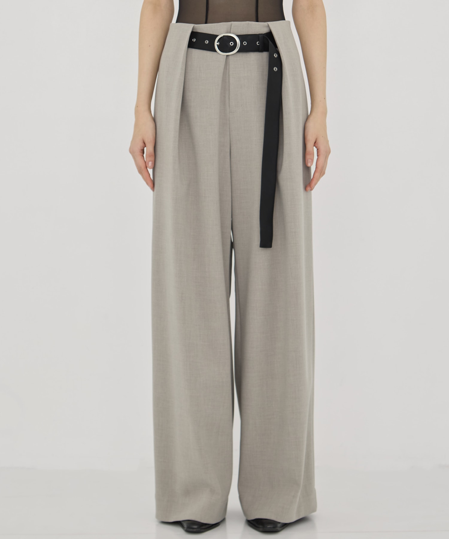 Belted Stretch Trousers STUDIOUS