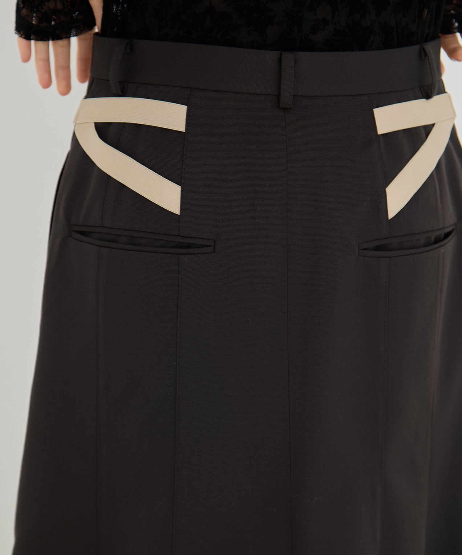 WOOL DOBBY SIDE STRAP SKIRT JOHN LAWRENCE SULLIVAN