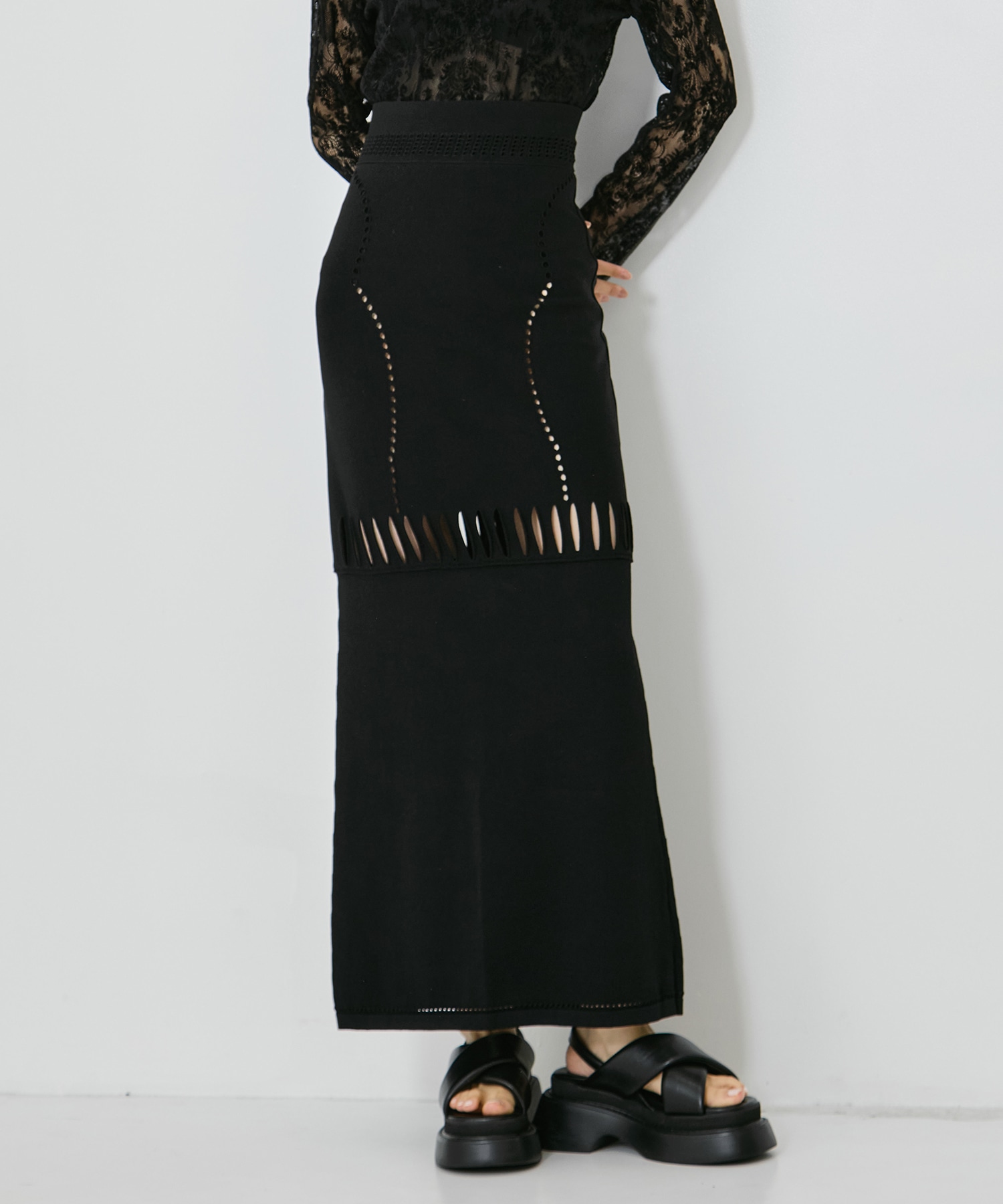 別注 MESH KNIT MAXI SKIRT FETICO