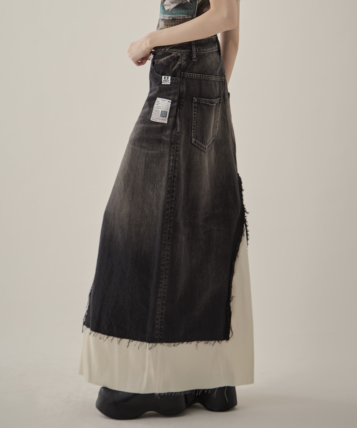DENIM PANTS COMBINED SKIRT Maison MIHARA YASUHIRO
