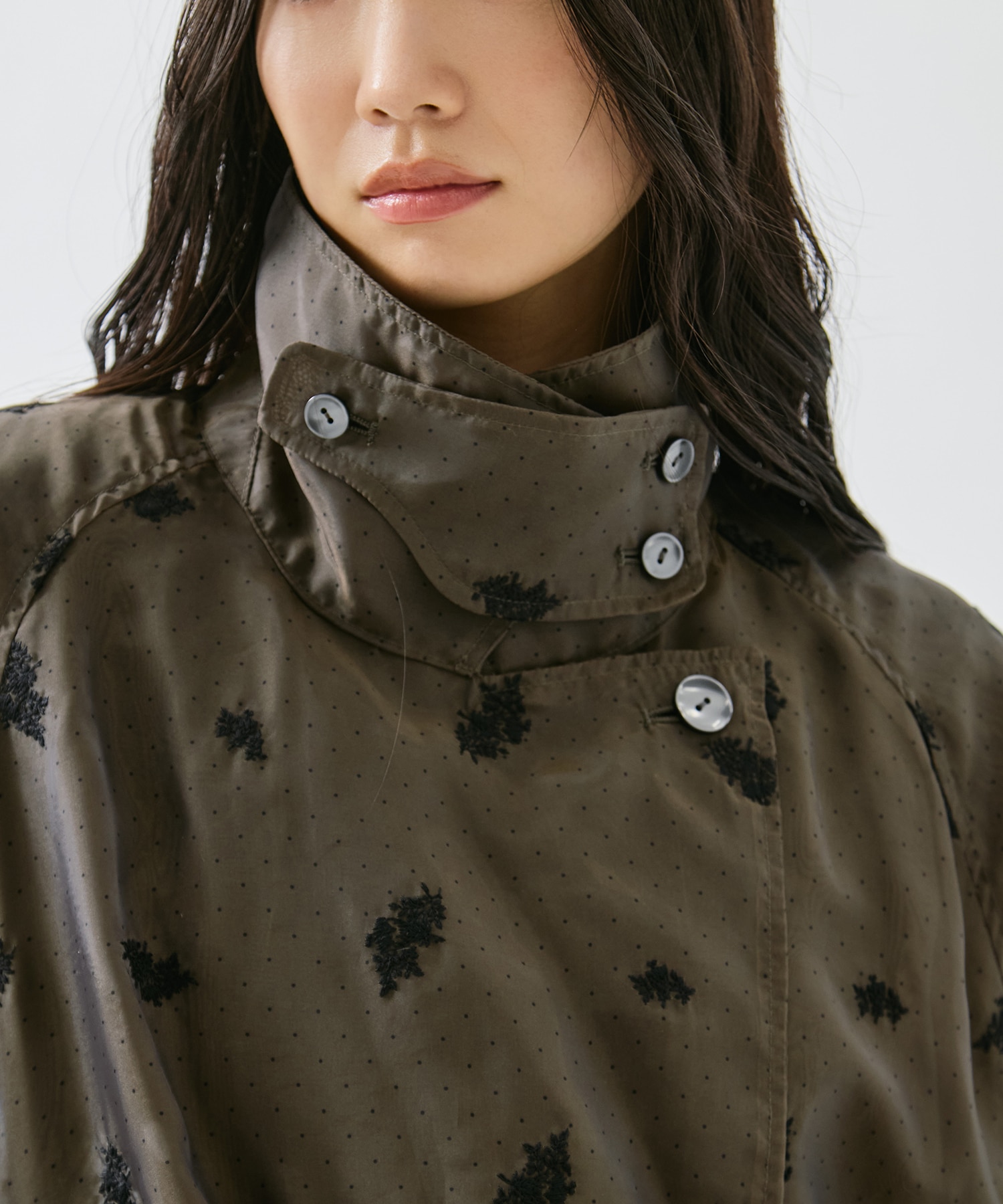 DOT FLOWER VEIL TRENCH AMERI