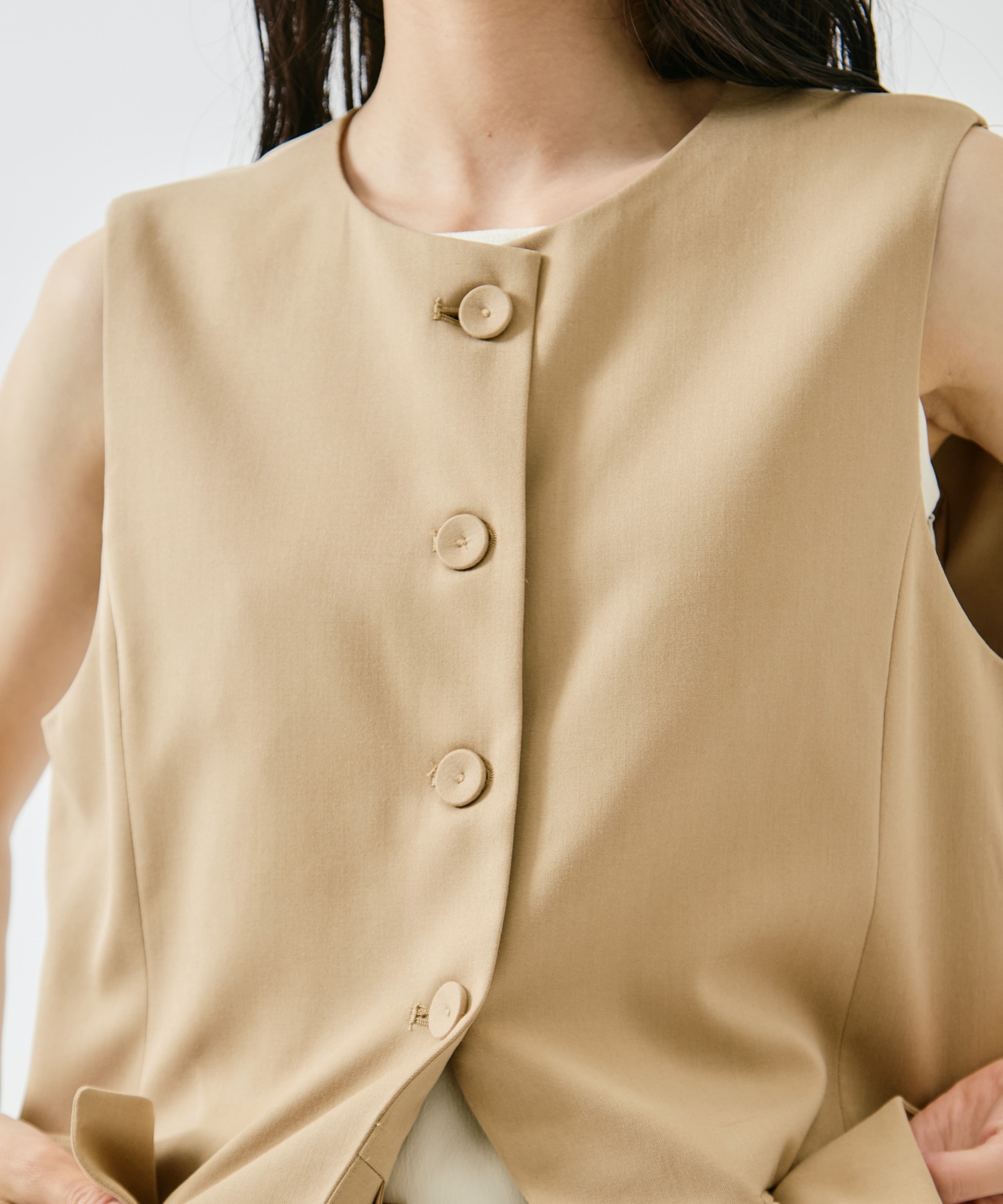 2WAY CREW NECK LACE TAKE OFF VEST AMERI