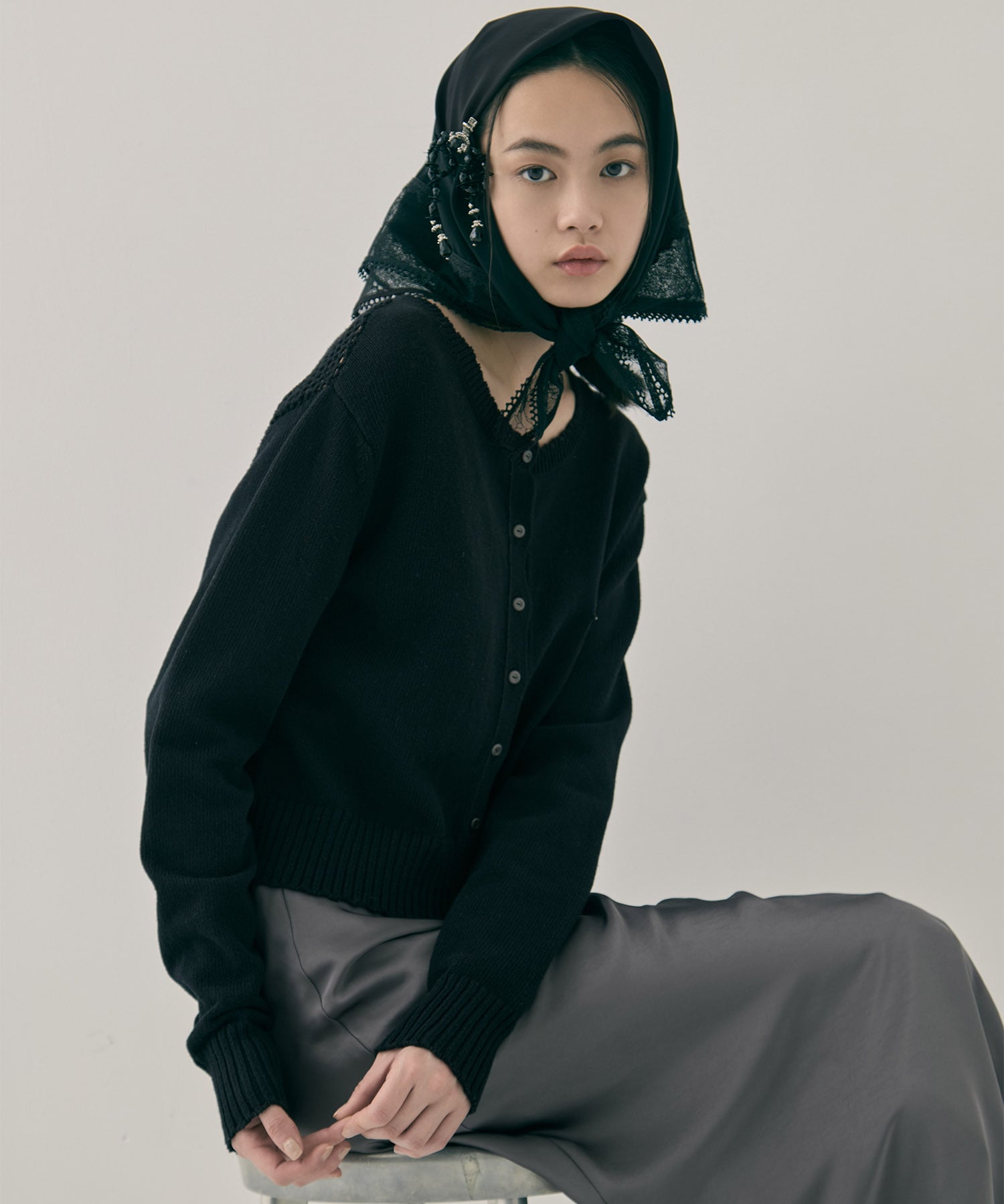 flower lace frame scarf tanakadaisuke