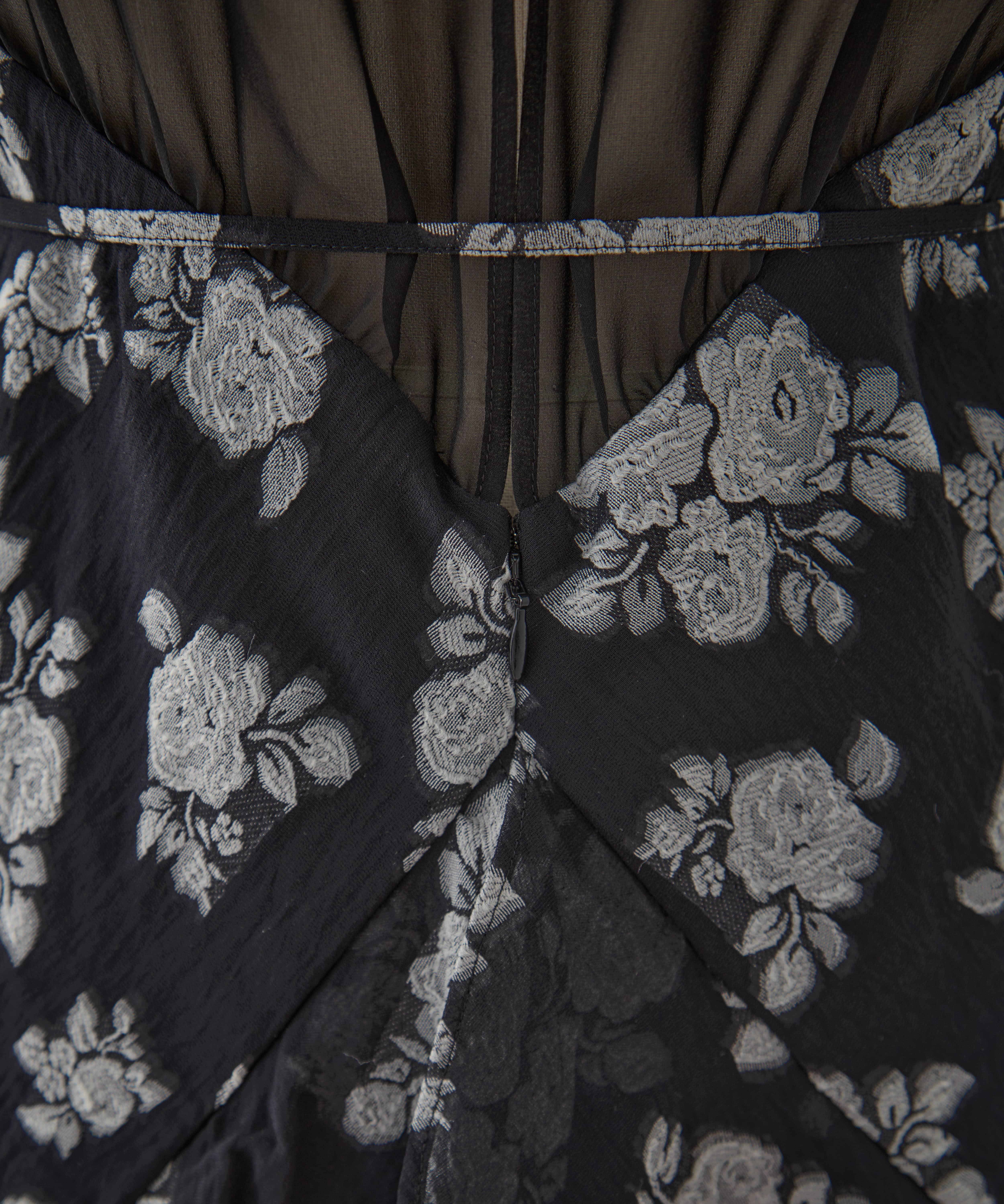 SHEER FLORAL JACQUARD DRESS FETICO