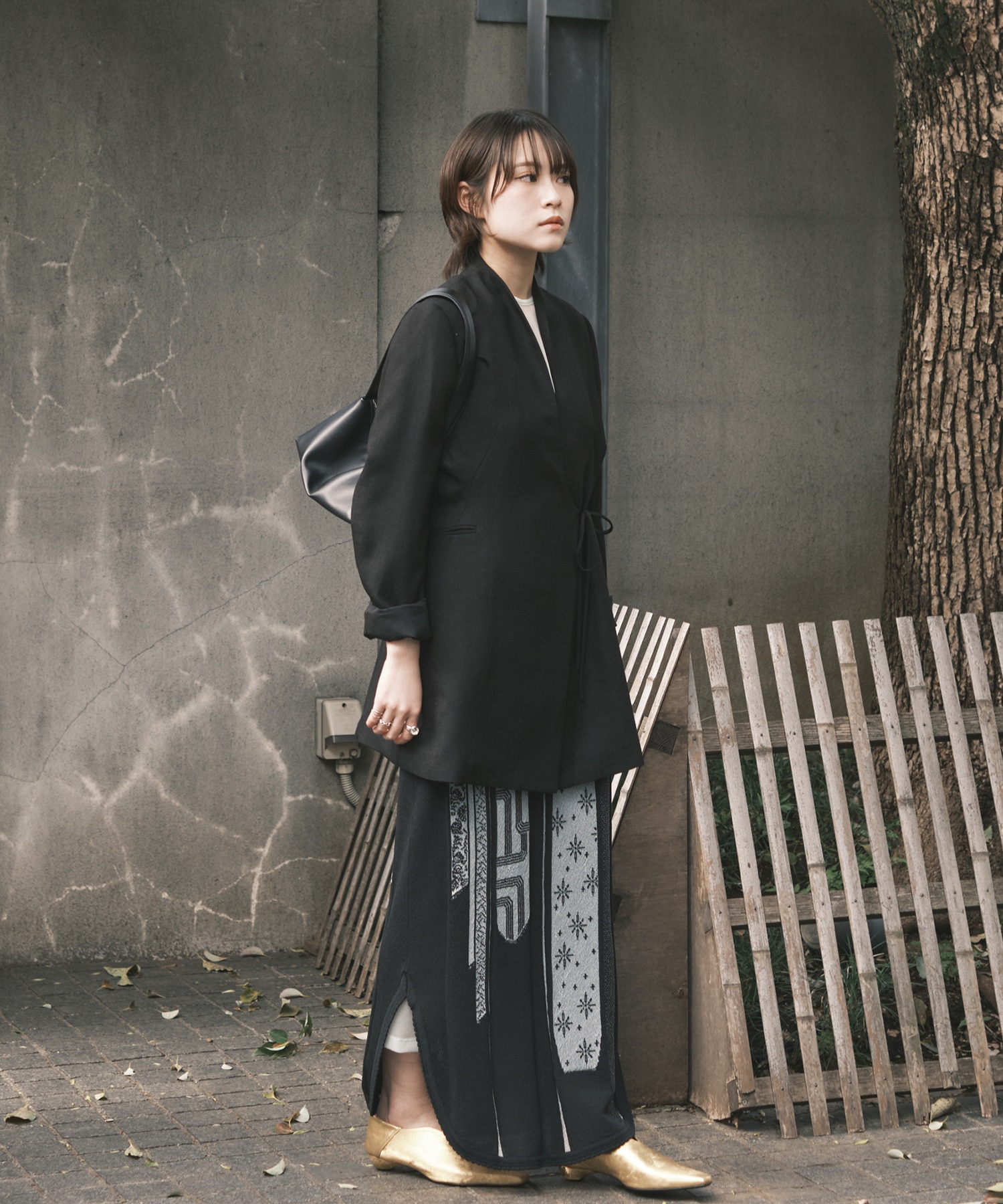 Multi-Pattern Knit Dress Mame Kurogouchi