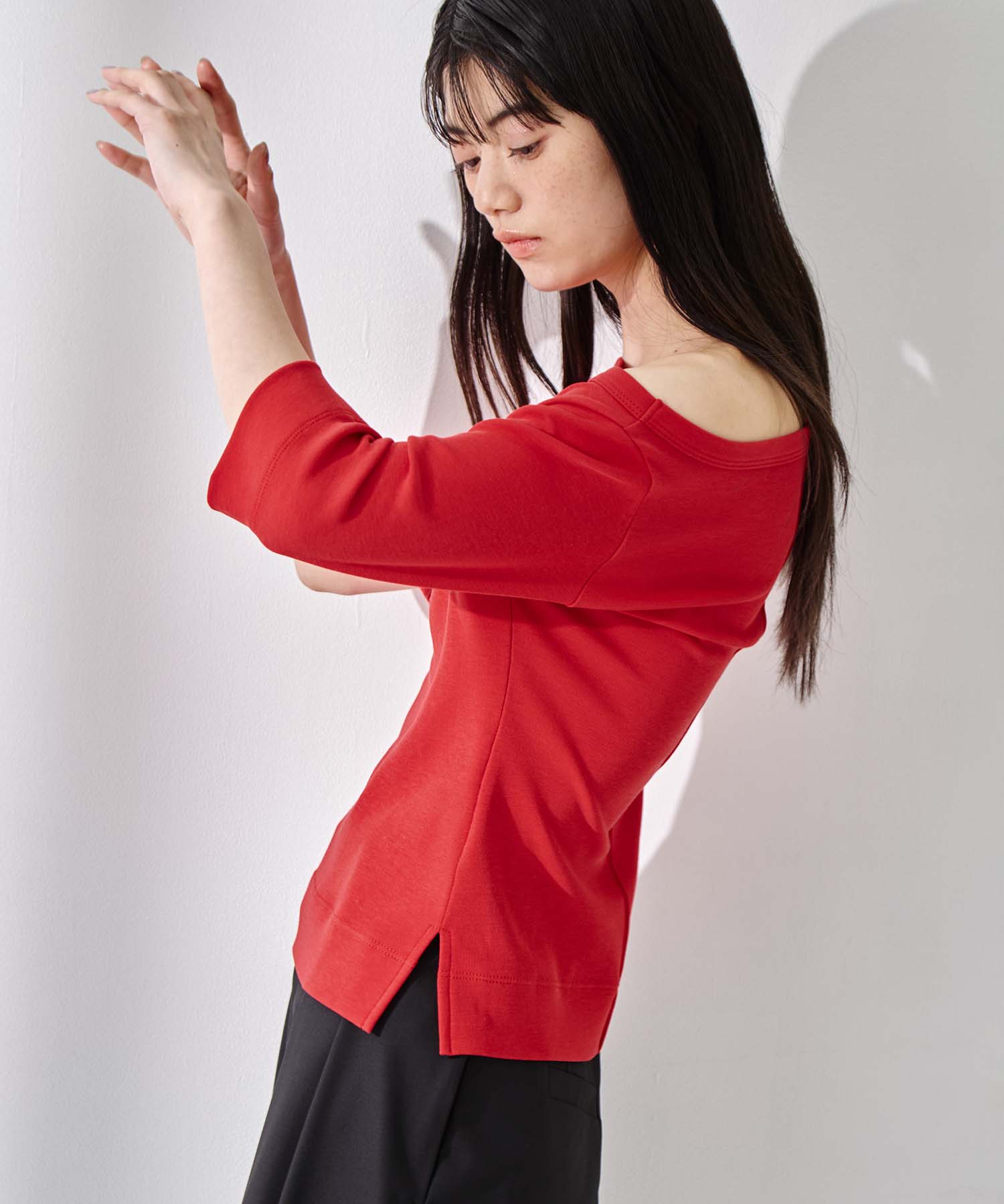 Luxury Cotton Boat Neck Tee 