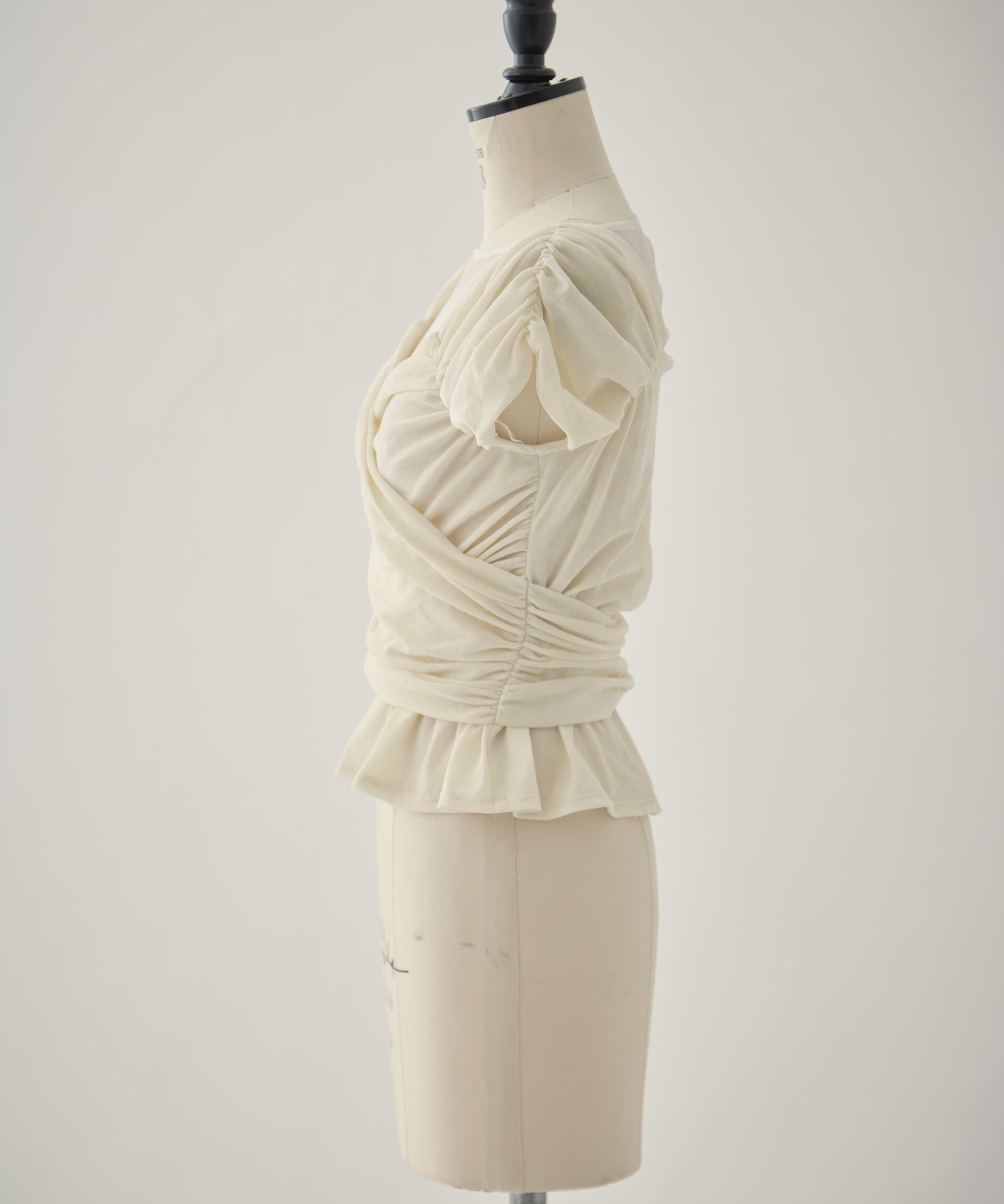 VELVET TULLE GATHERED TOP FETICO