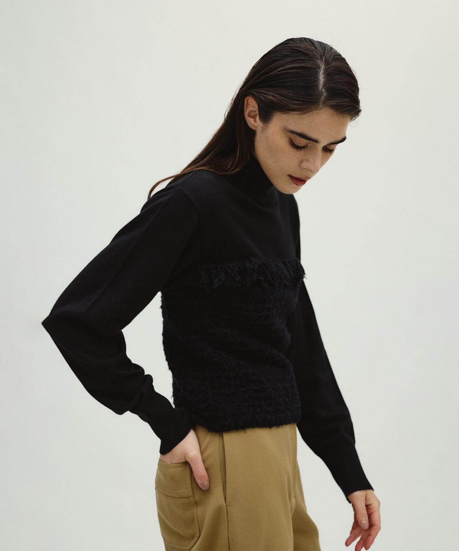 Tweed docking knit tops RIM.ARK