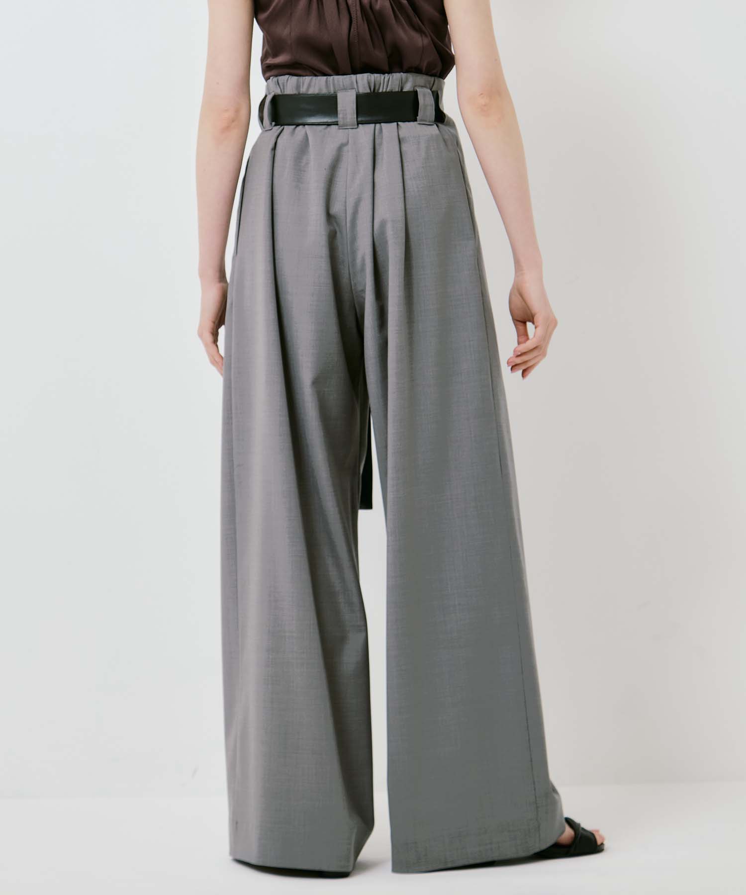 Summer Wool Belted Trousers STUDIOUS