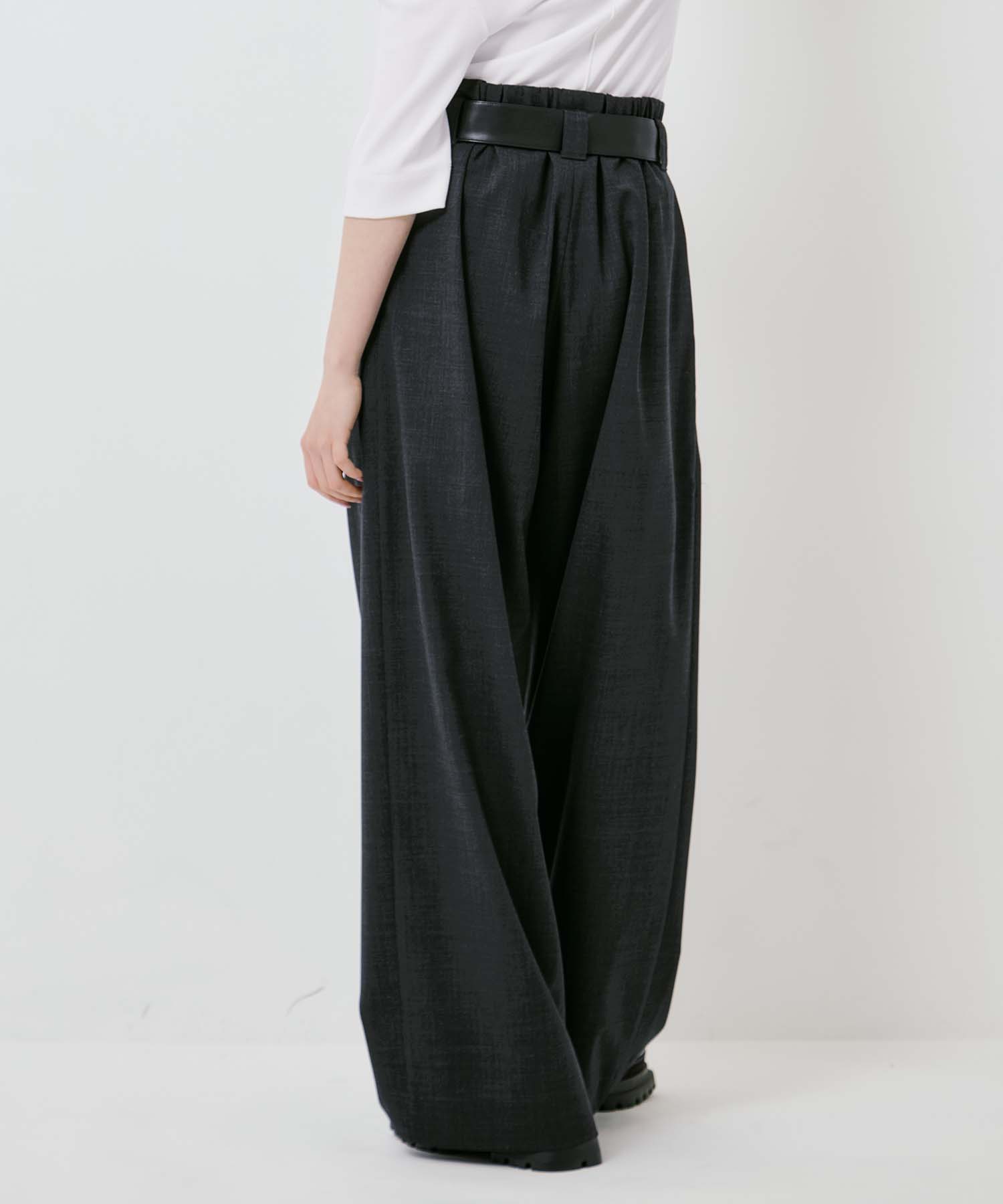Summer Wool Belted Trousers STUDIOUS