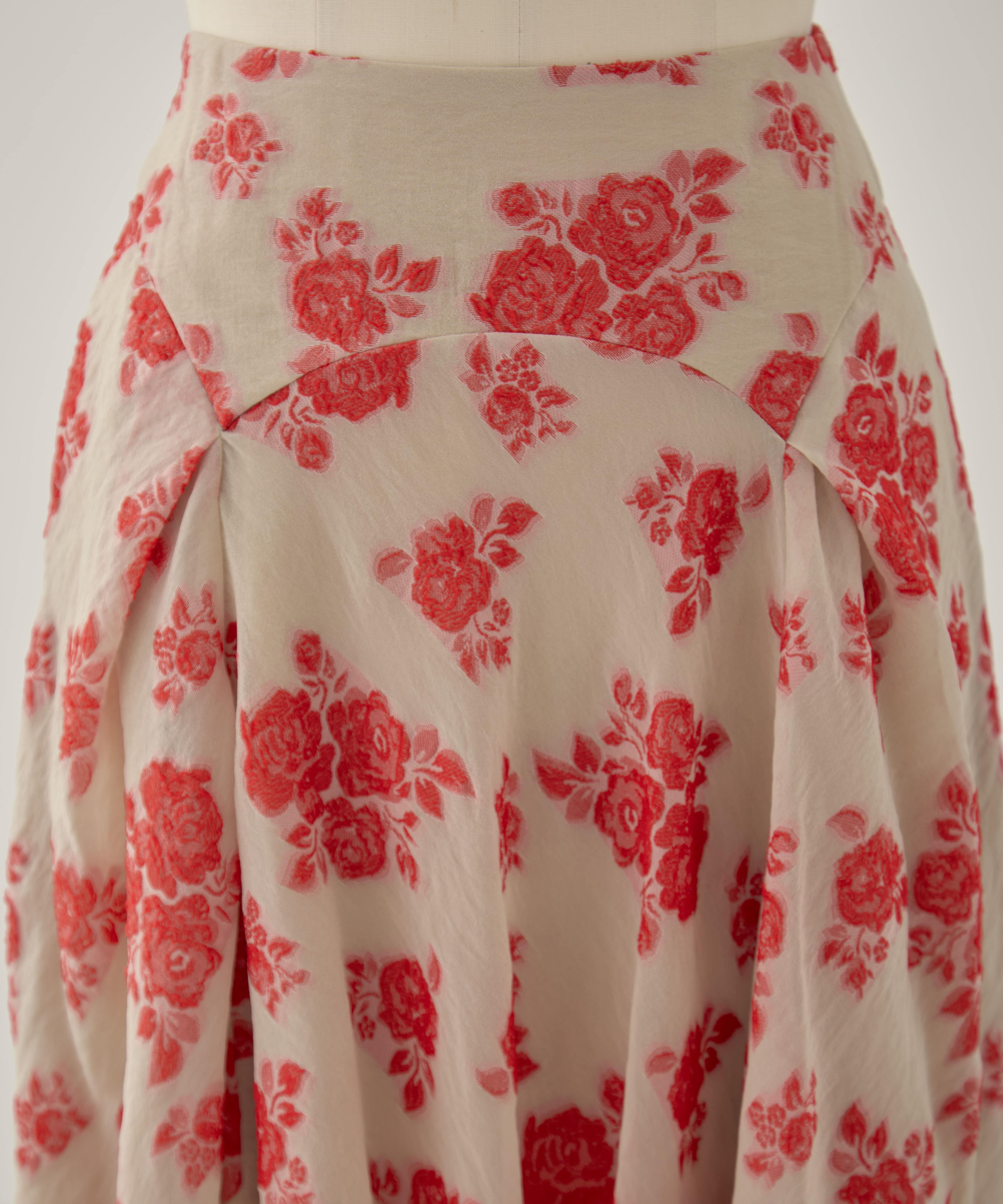DRAPED FLORAL JACQUARD SKIRT FETICO