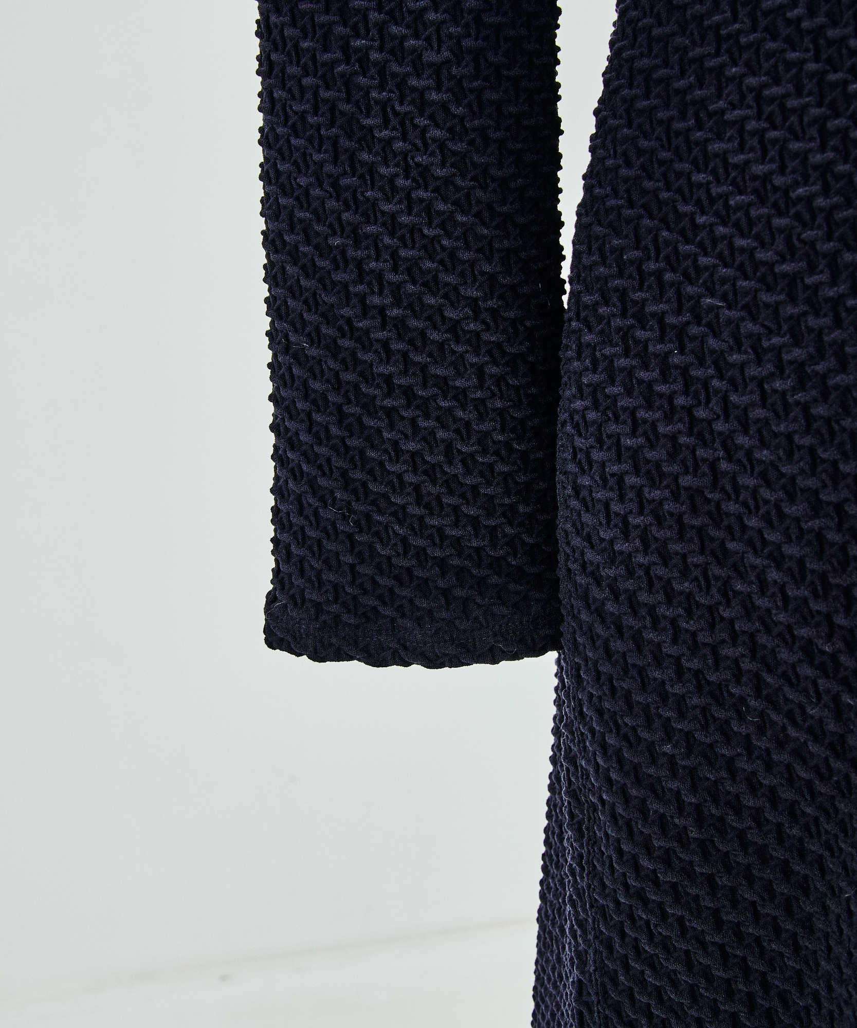 Shirring Jersey Jacquard Long Sleeve Dress Mame Kurogouchi