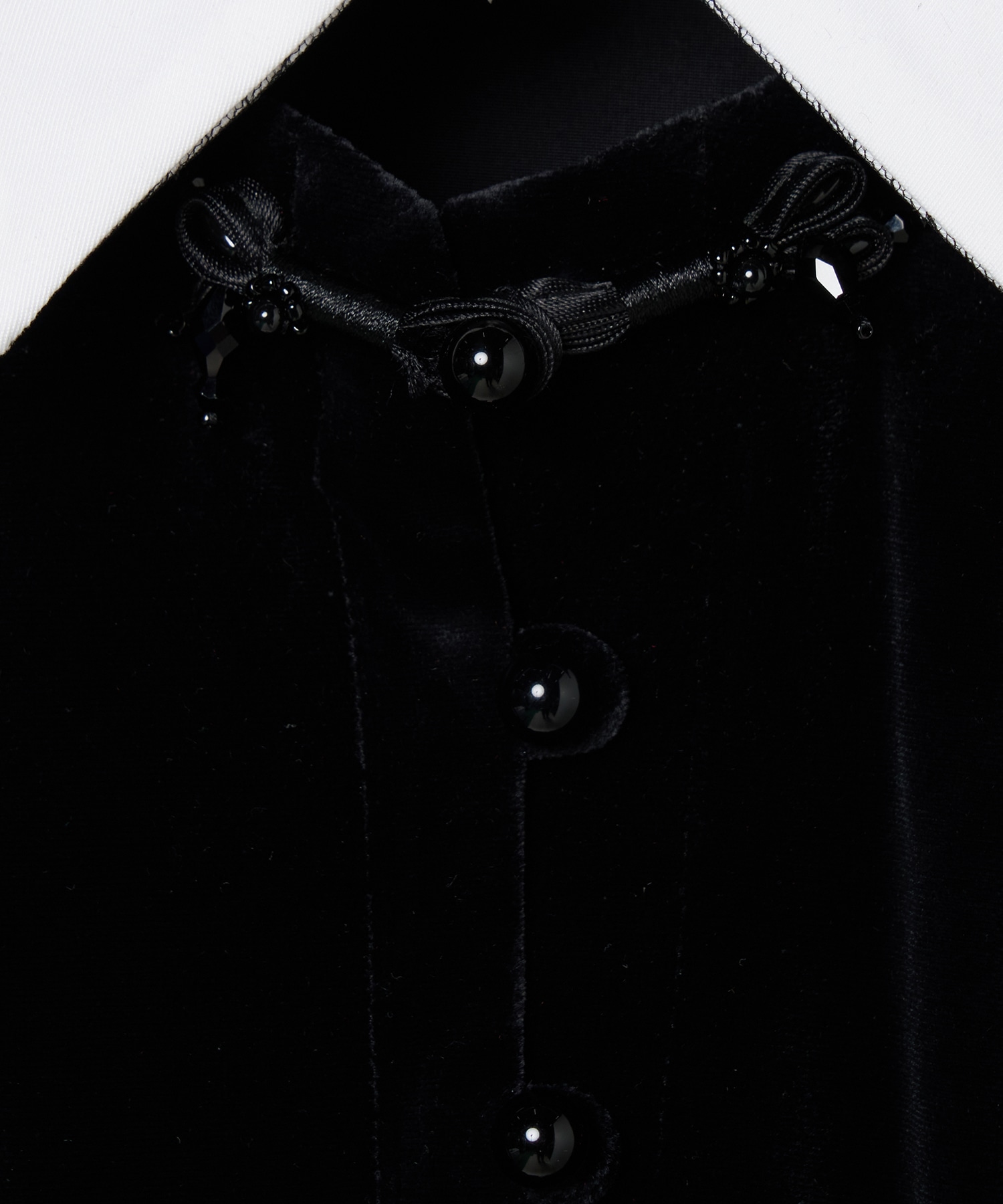 china button velour cardigan tanakadaisuke