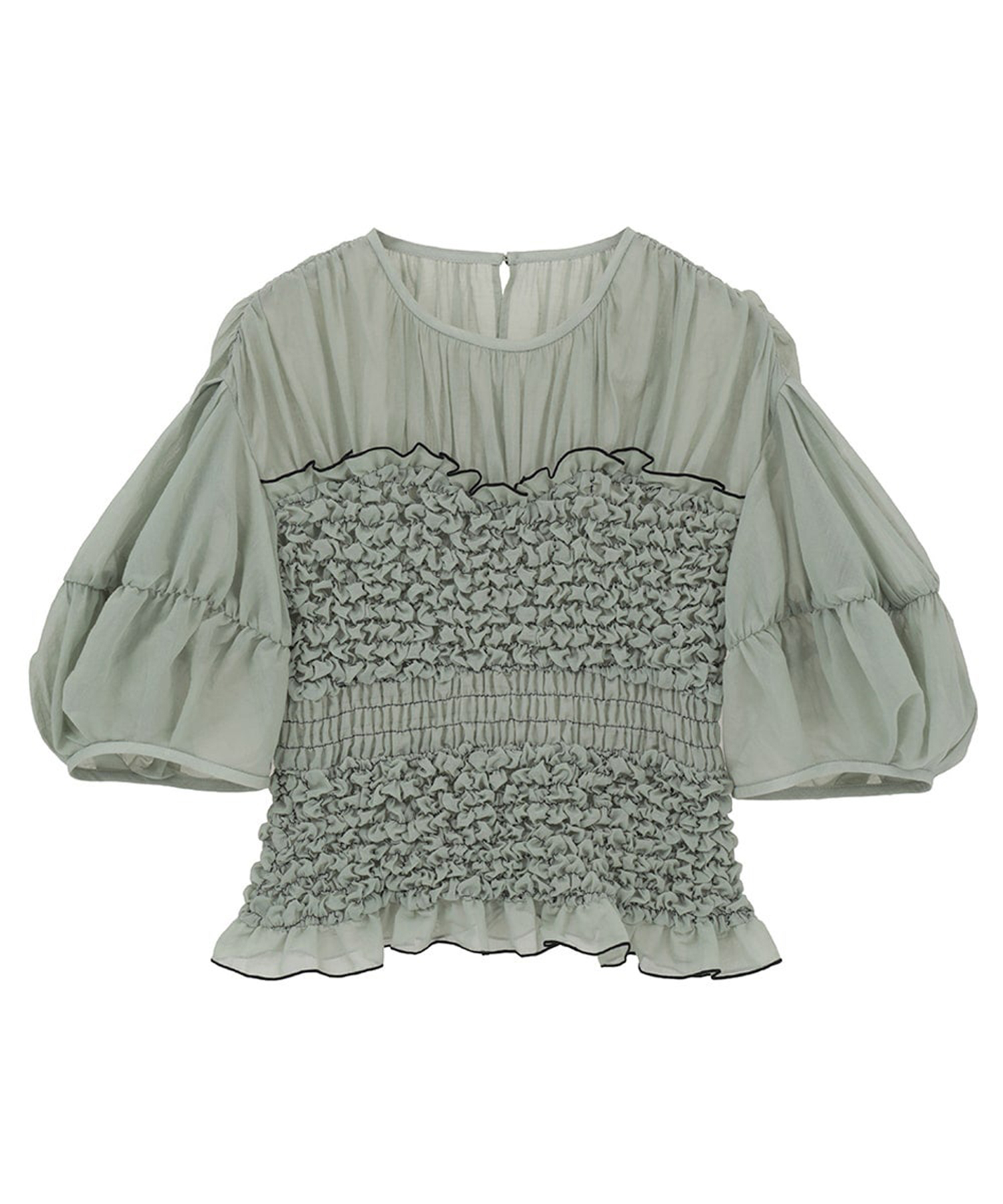 COLOR STITCHED SHIRRING TOPS CLANE