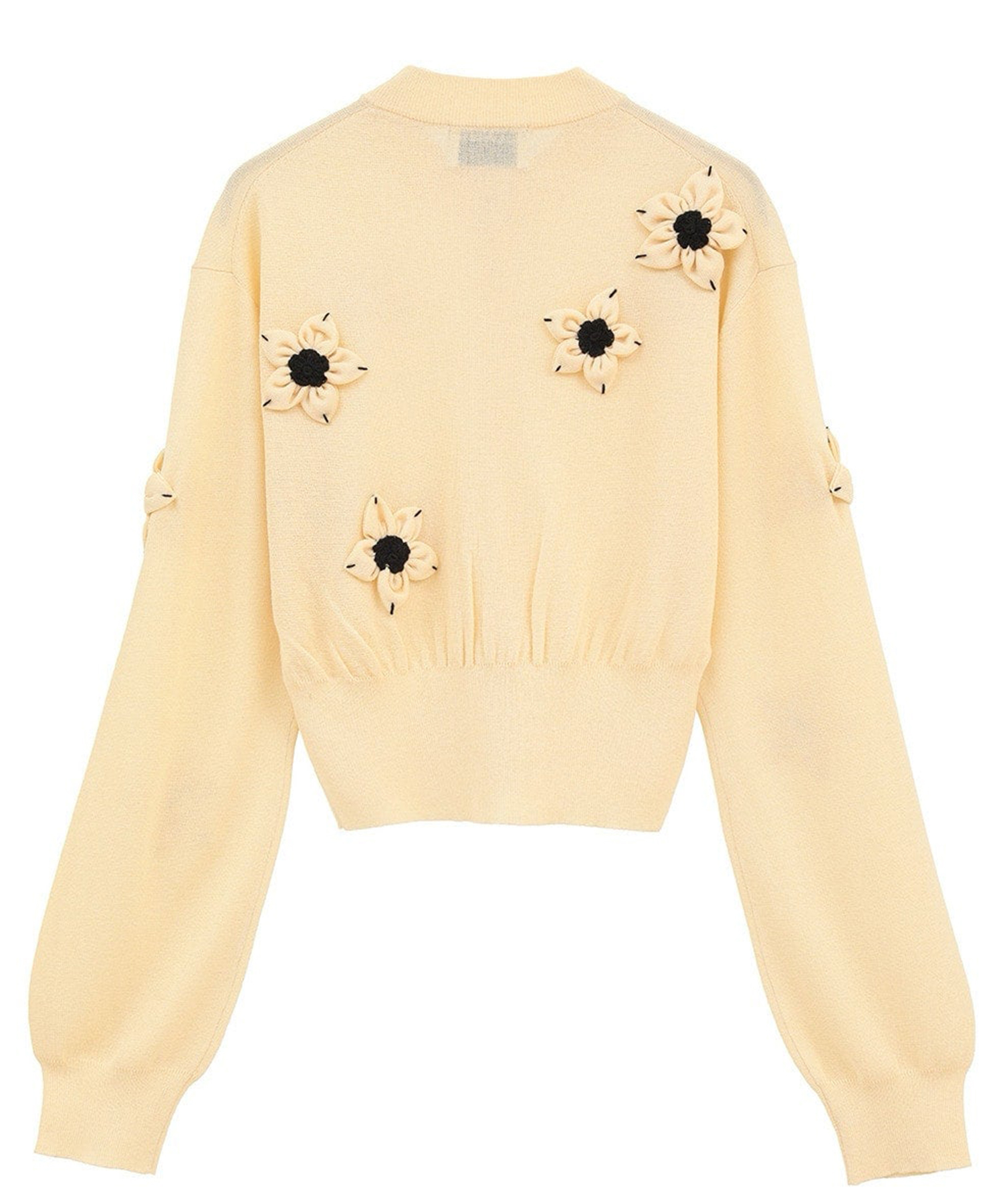 FLOWER MOTIF KNIT CARDIGAN CLANE