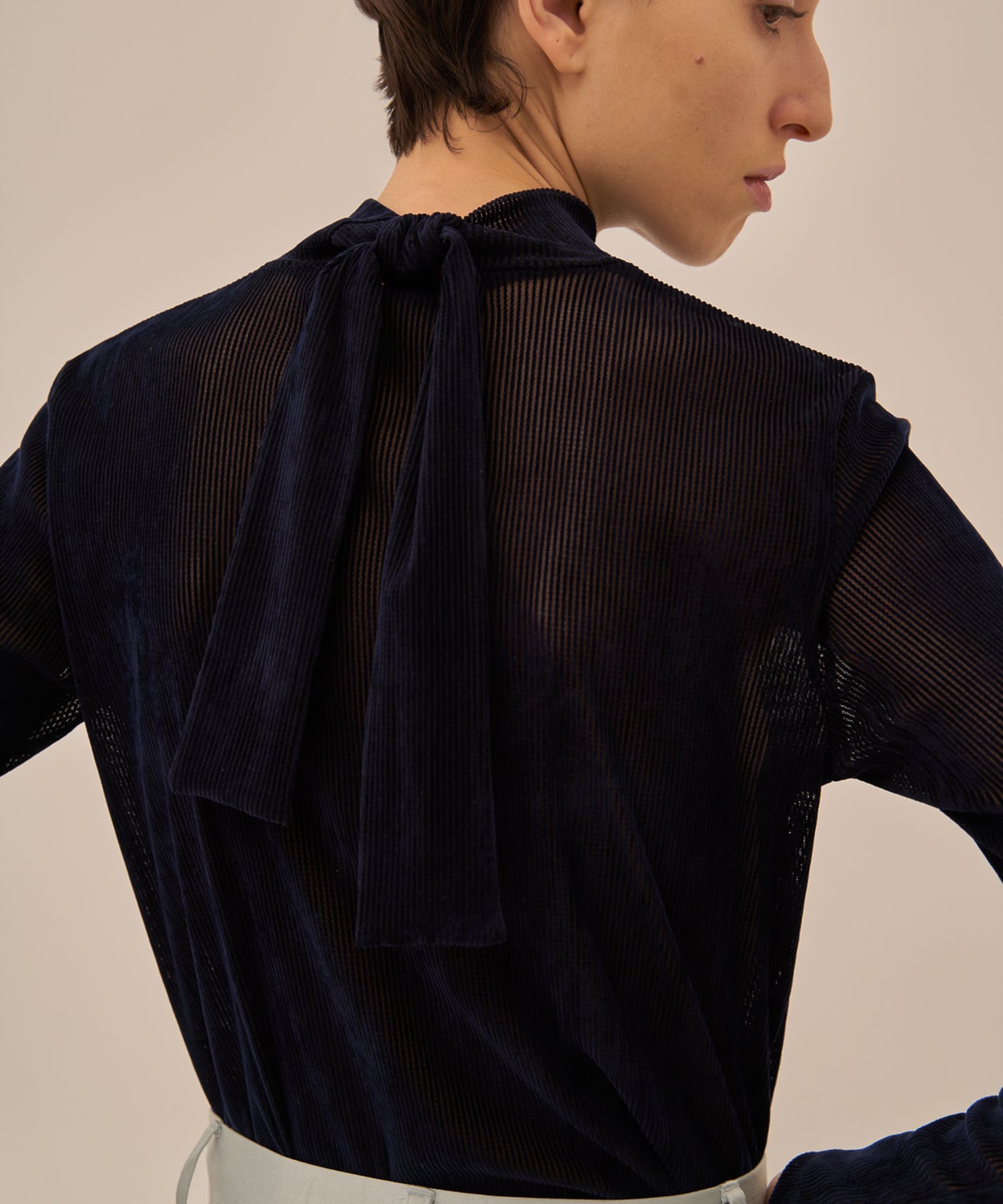 Claudia tie jersey pullover AKIRANAKA