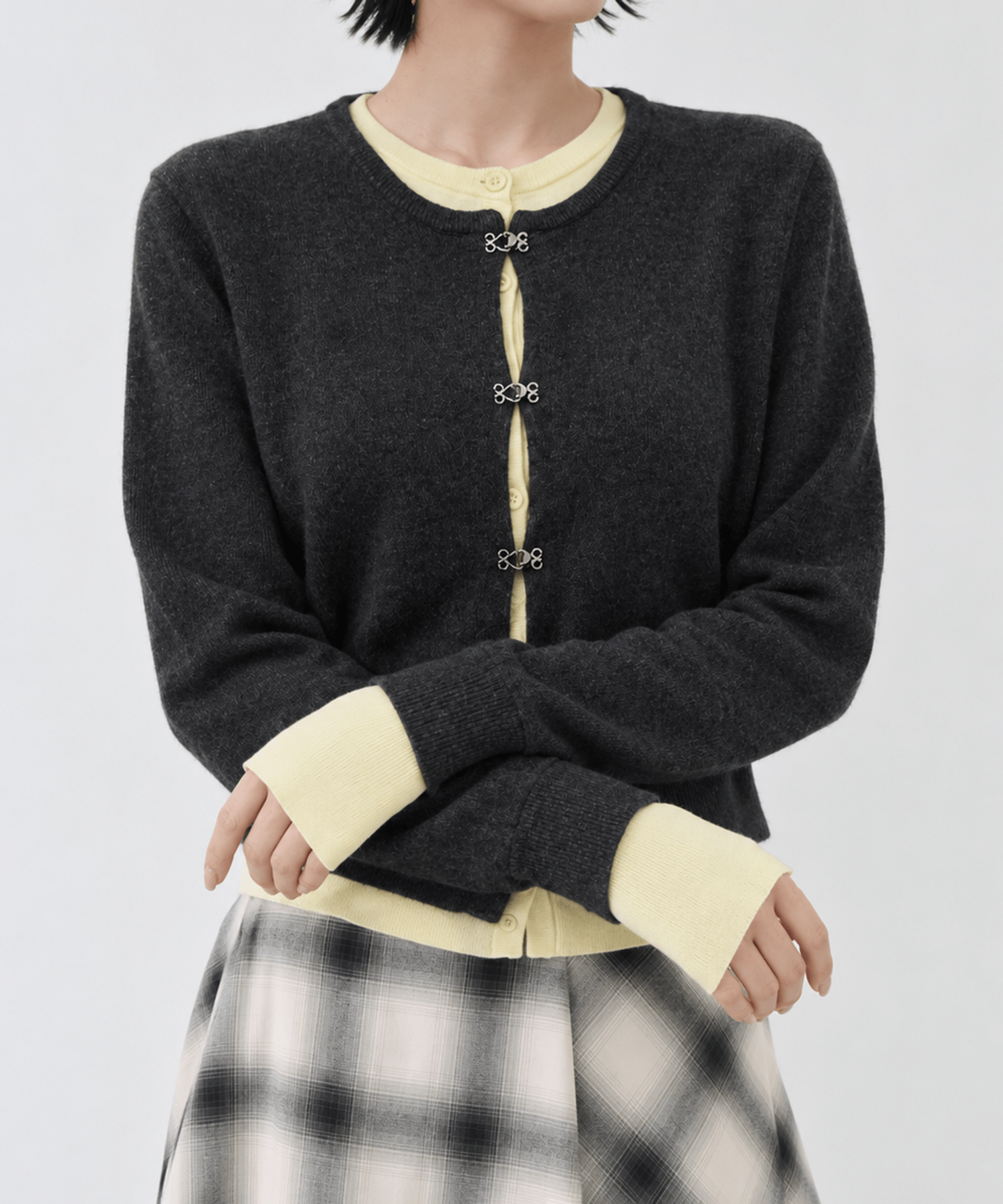 Double Layer Knit Cardigan STUDIOUS