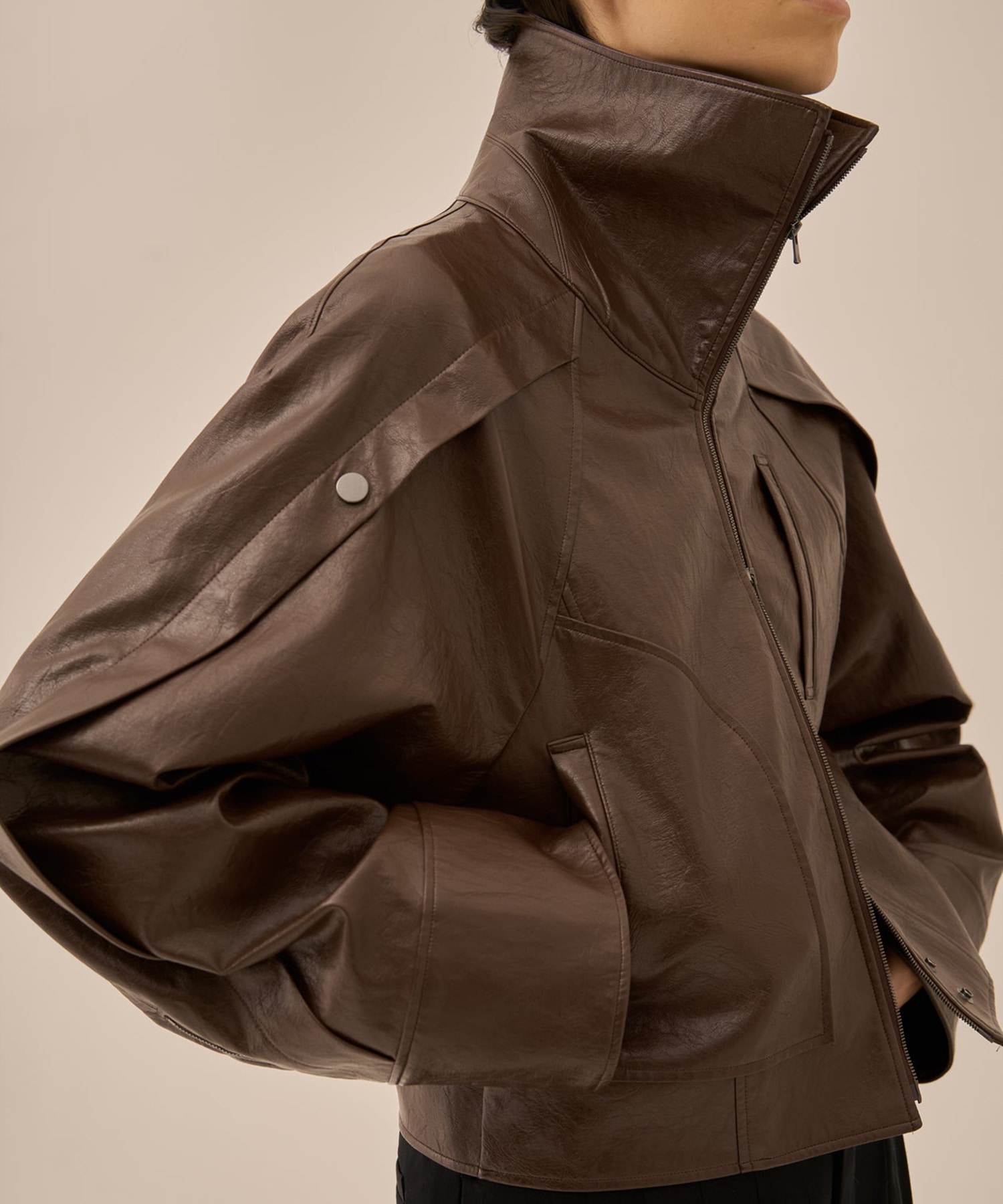 Charie faux leather blouson AKIRANAKA