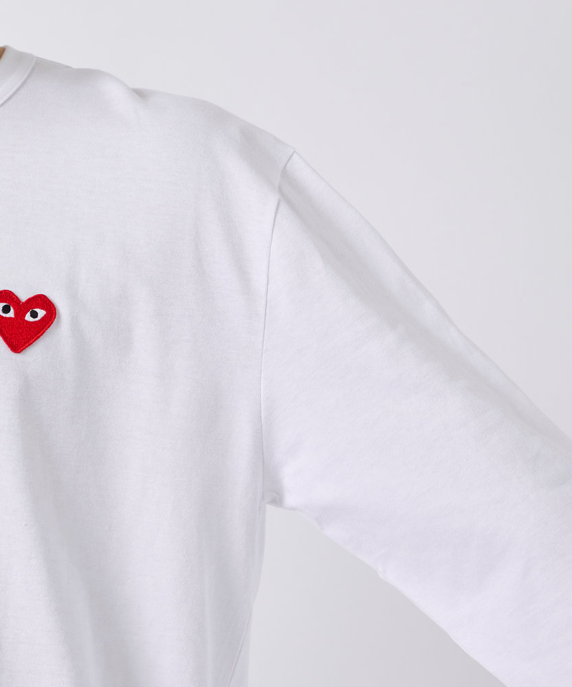 AX-T118-051 L/S T-SHIRT RED EMBLEMRED HEART PLAY COMME des GARCONS