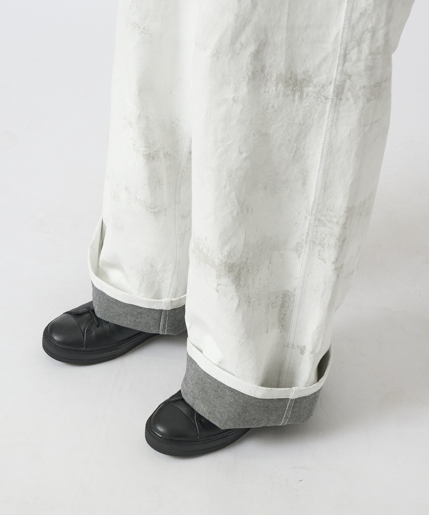 Side Pocket Wide Pants(White Hand Painting) Nomat